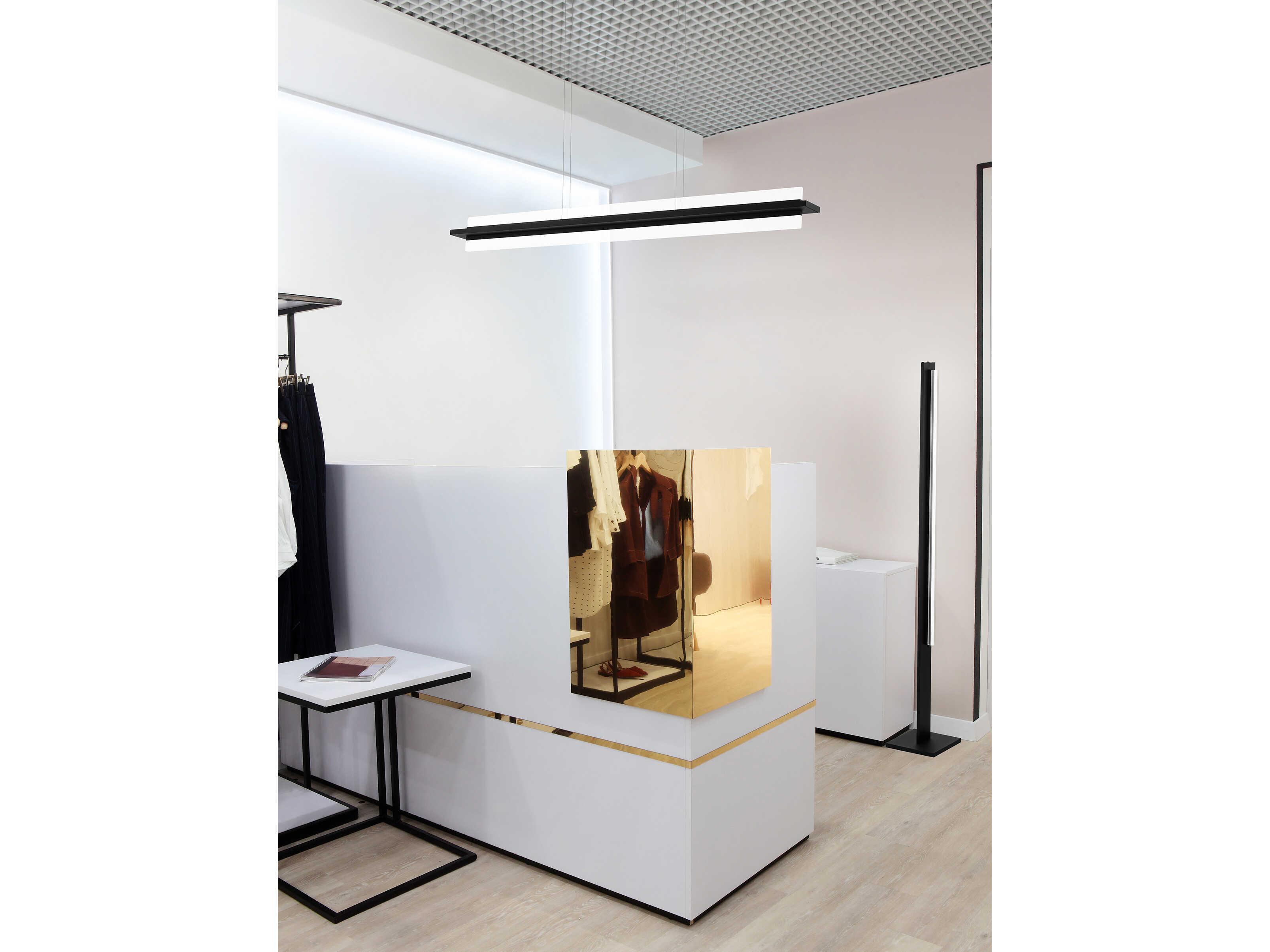 Eglo Spadafora 1-Light Black Linear Island Pendant