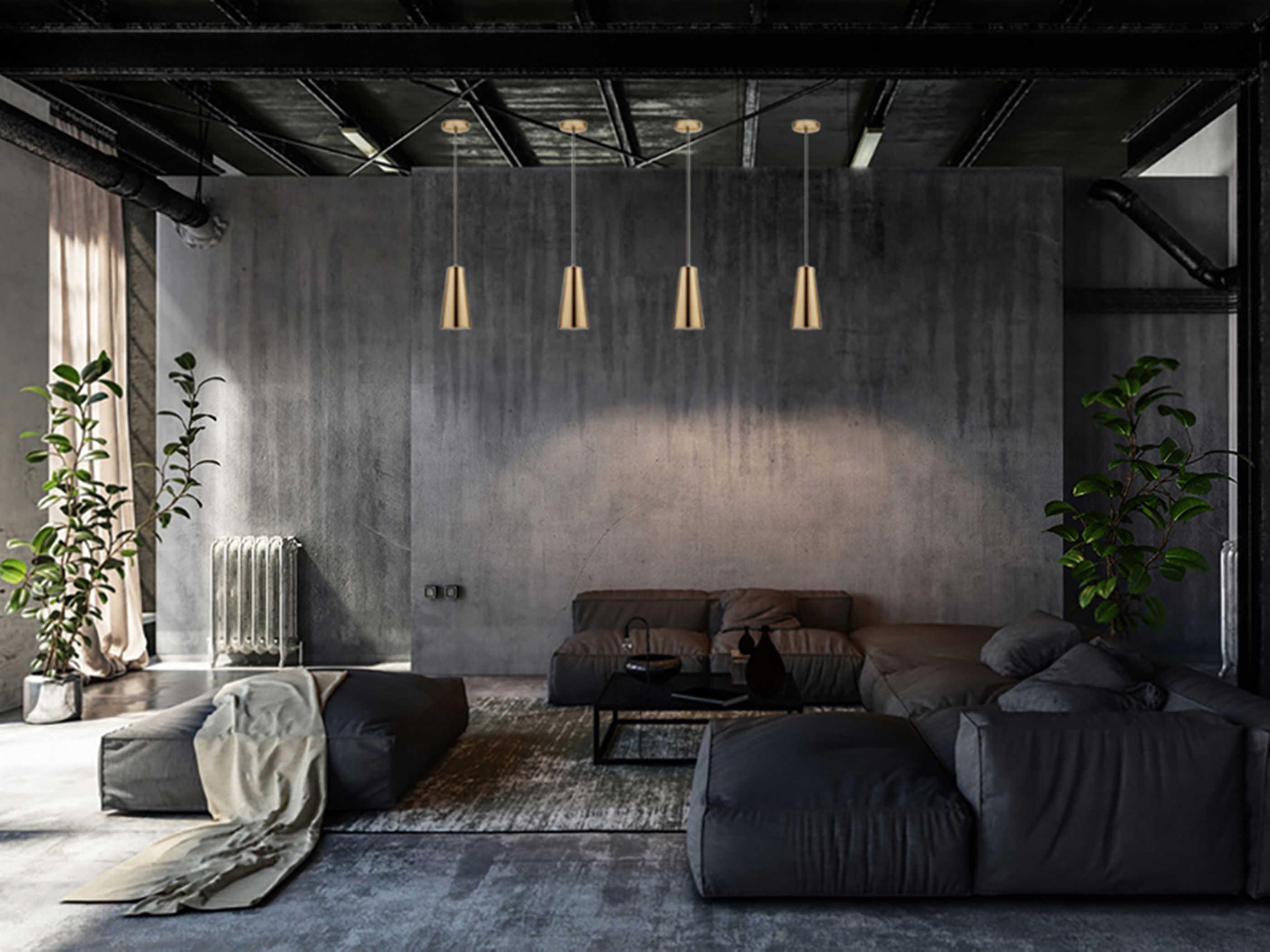 Eglo Pratella 1-Light Brushed Gold Mini Pendant