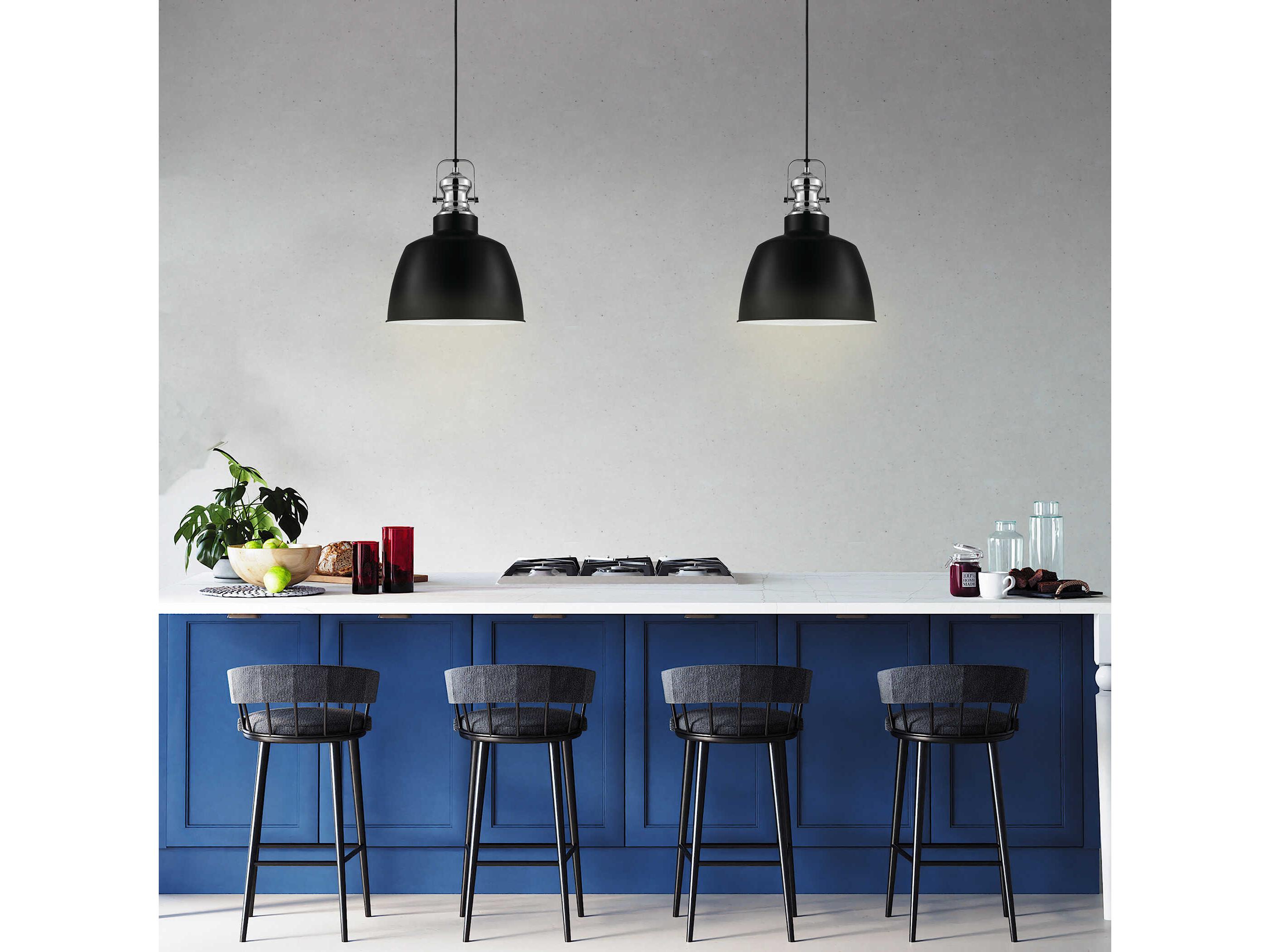 Eglo Gilwell 1-Light Matte Black Dome Pendant