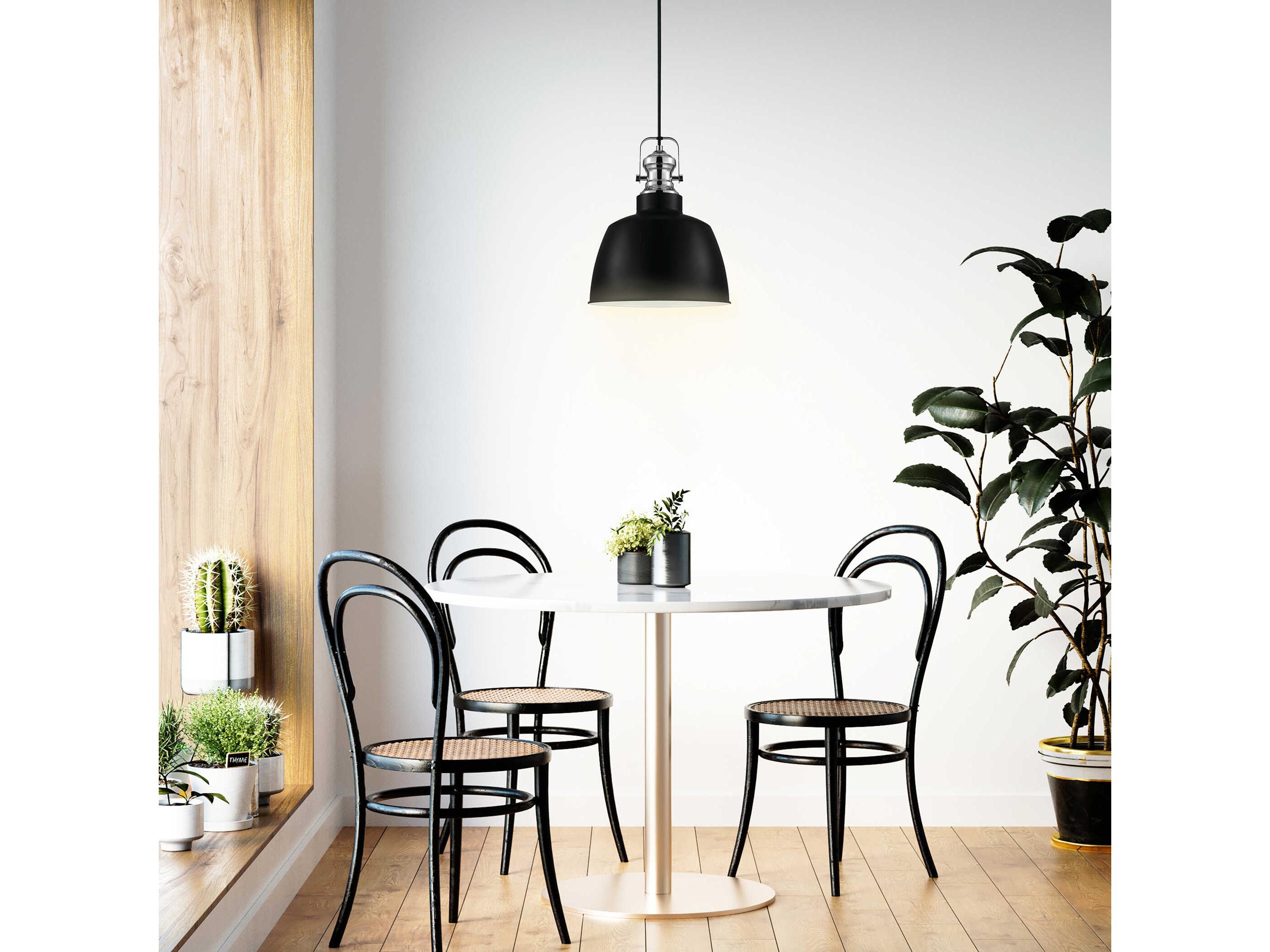 Eglo Gilwell 1-Light Matte Black Dome Pendant