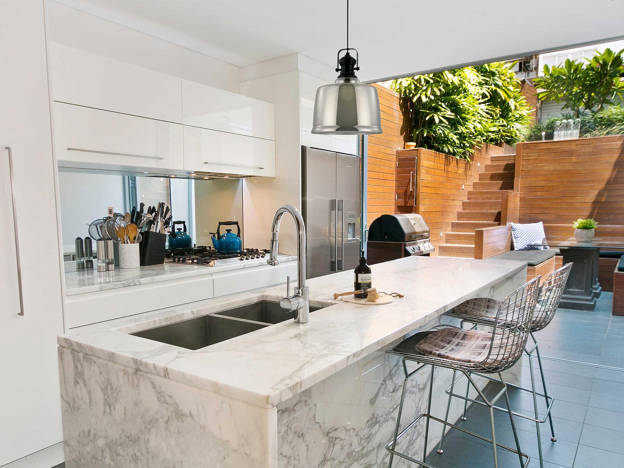 Eglo Gilwell 1-Light Matte Black Chrome Dome Pendant