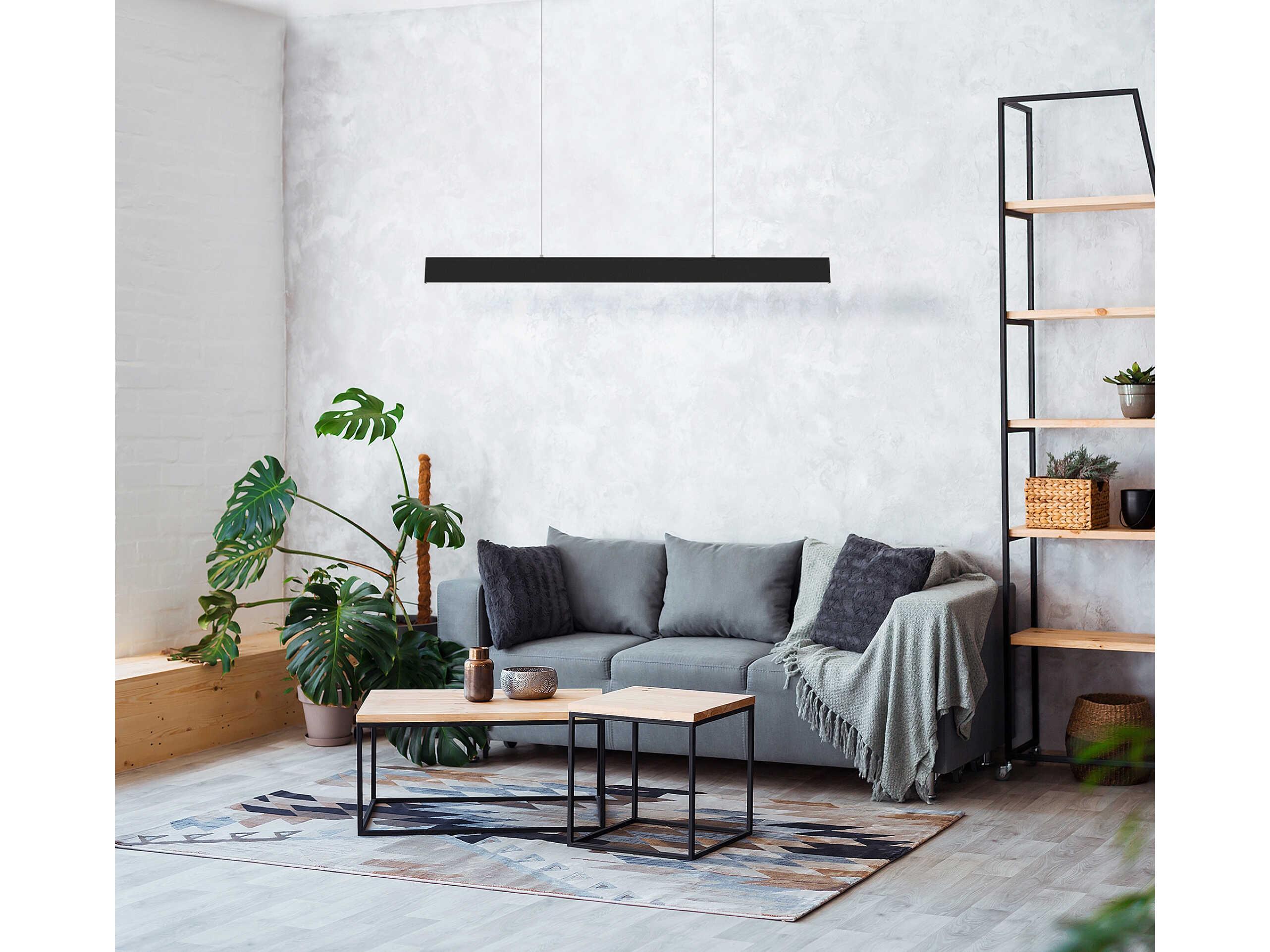 Eglo Climene 1-Light Matte Black Linear Island Pendant