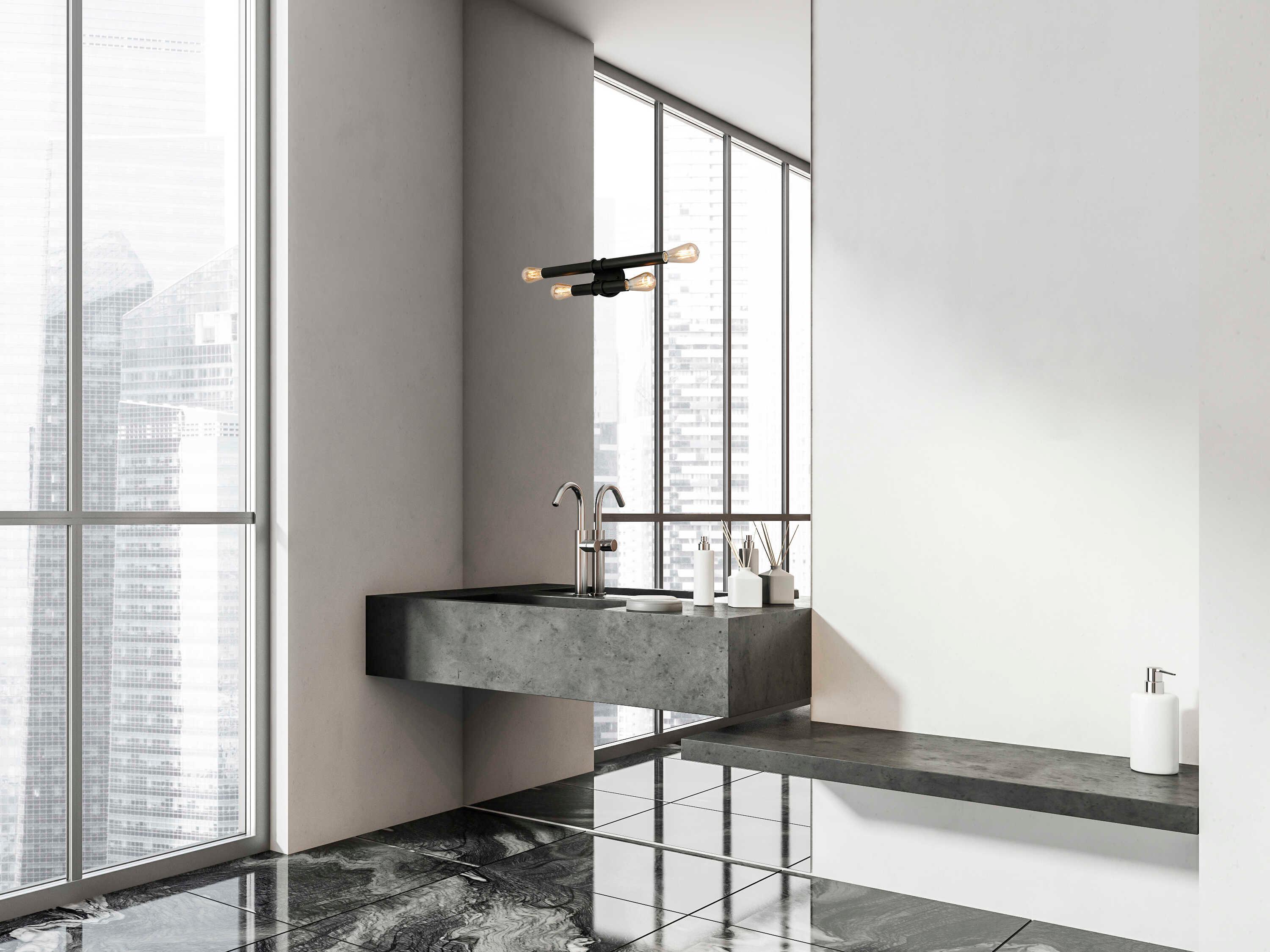 Eglo Drucker 4-Light Black Vanity Light