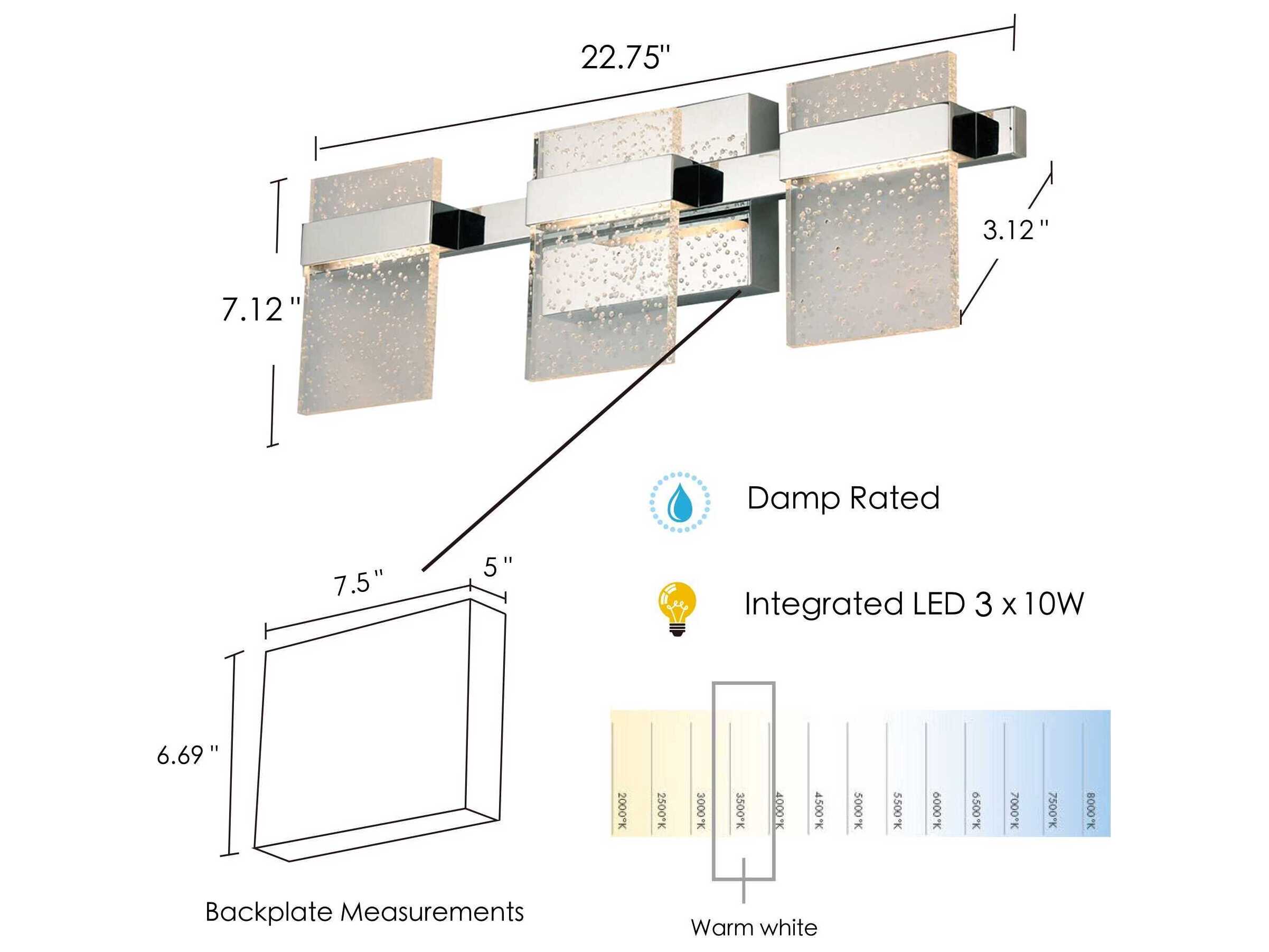 Eglo Madrona 3-Light Chrome Vanity Light