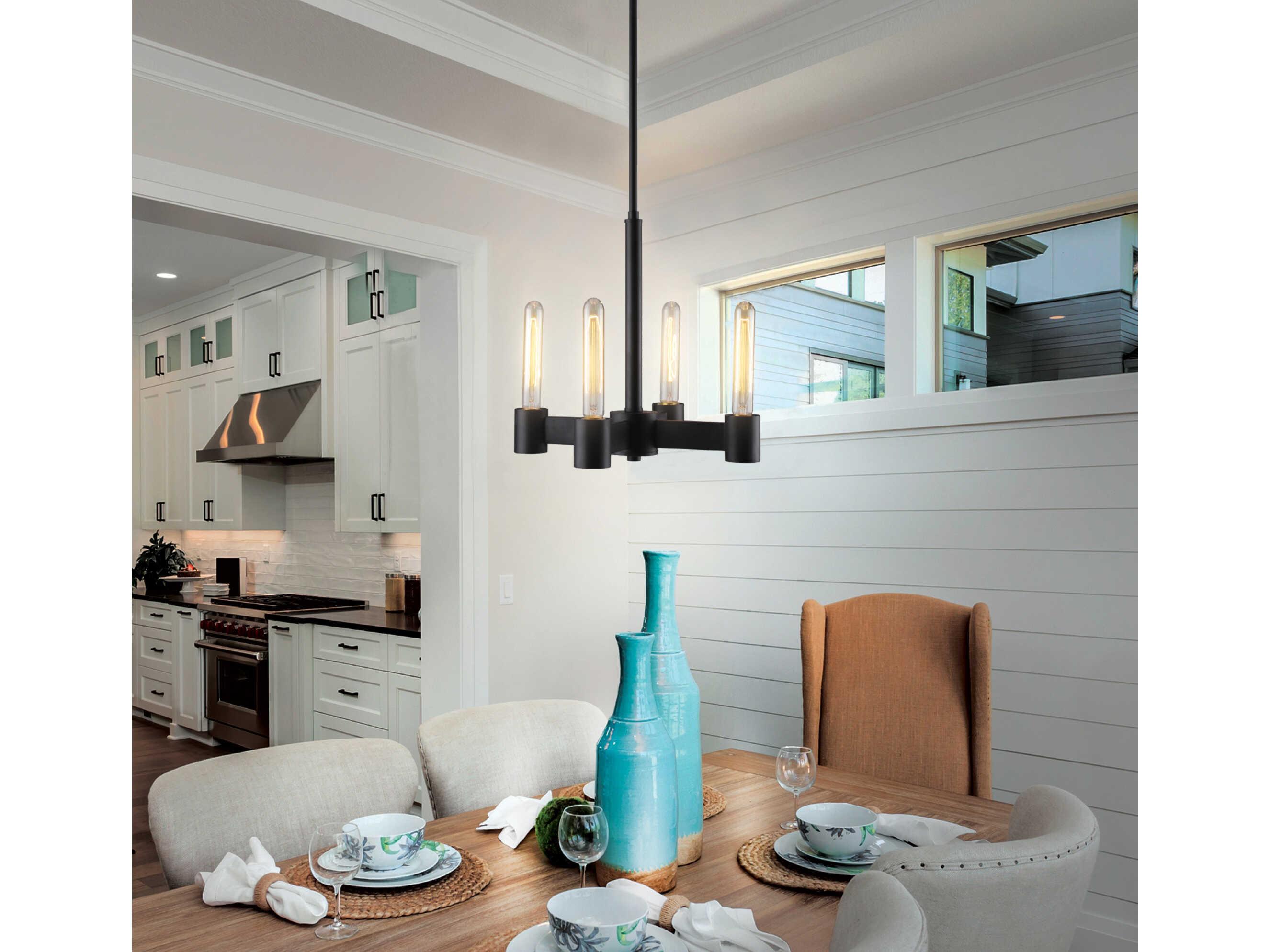 Eglo Broyles 3-Light Matte Black Chandelier