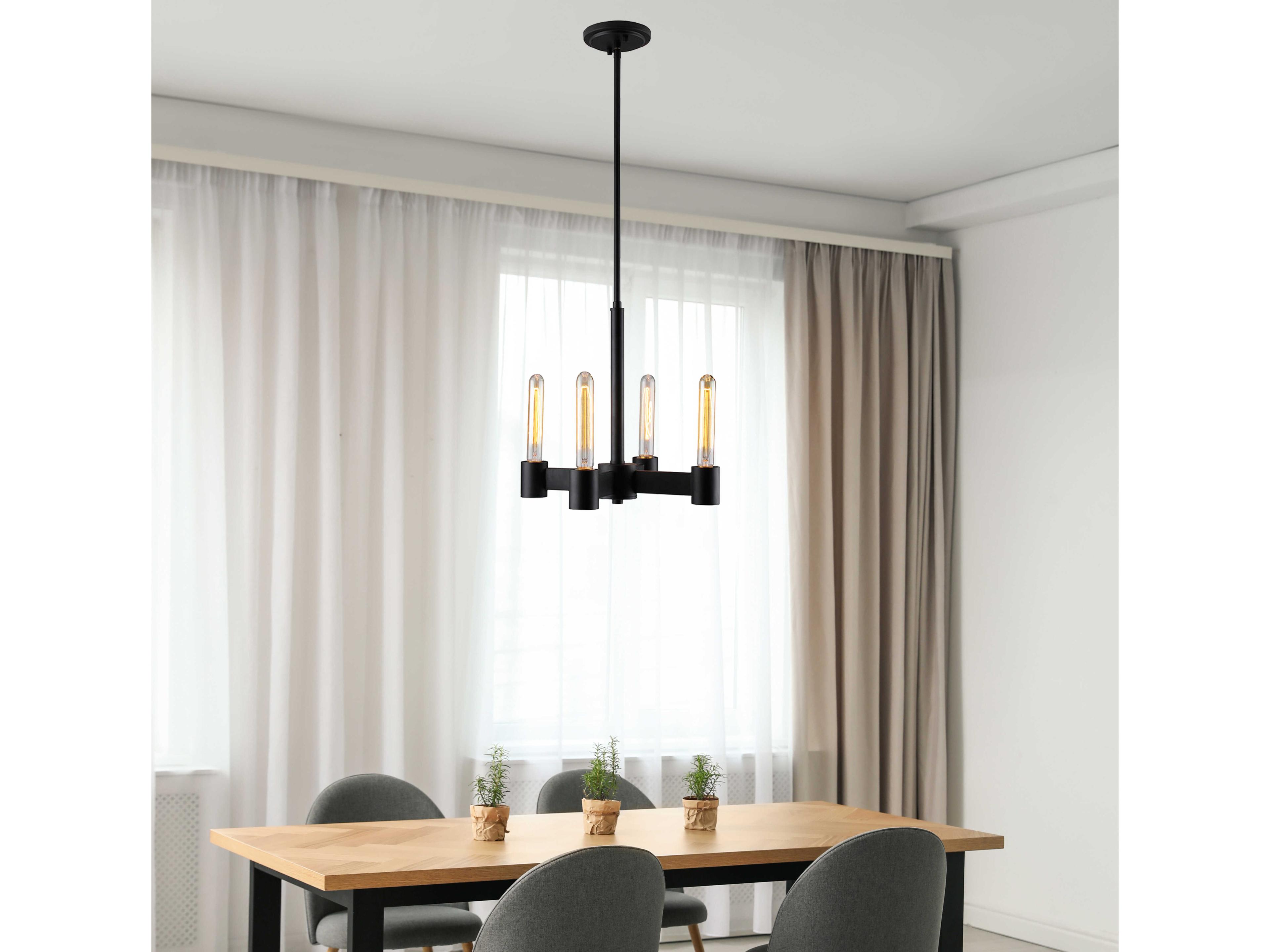 Eglo Broyles 4-Light Matte Black Chandelier