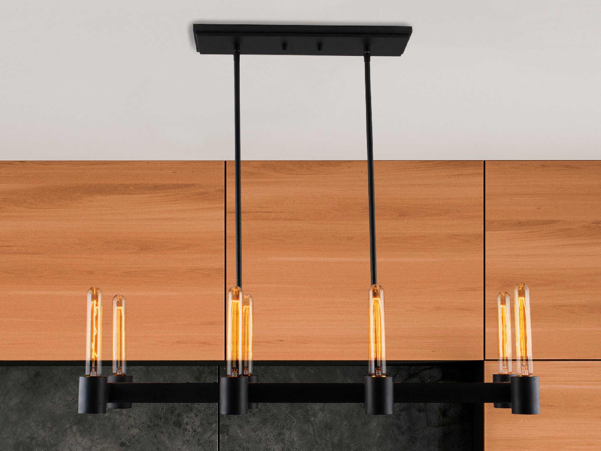 Eglo Broyles 8-Light Matte Black Island Pendant