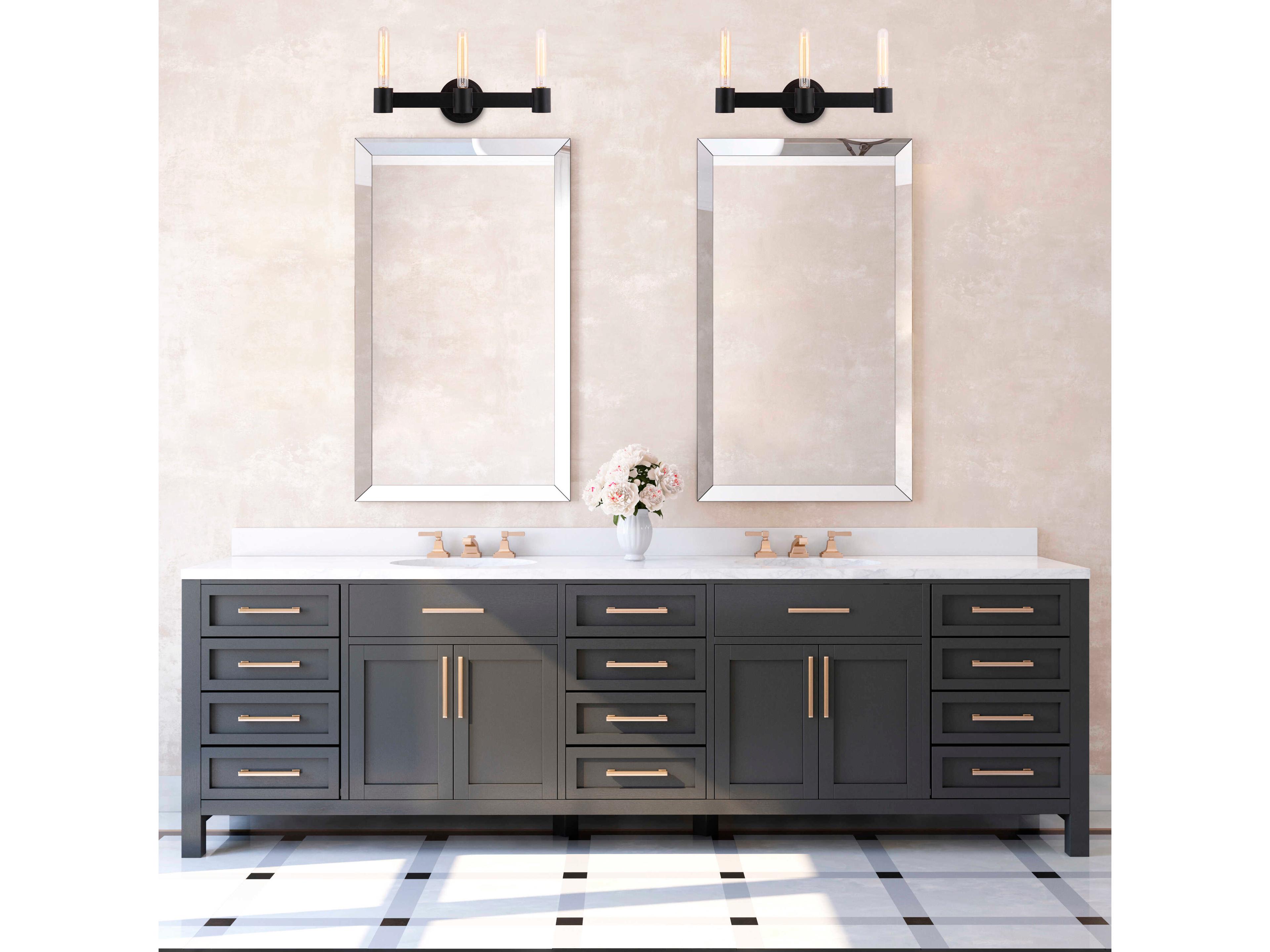 Eglo Broyles 3-Light Matte Black Vanity Light