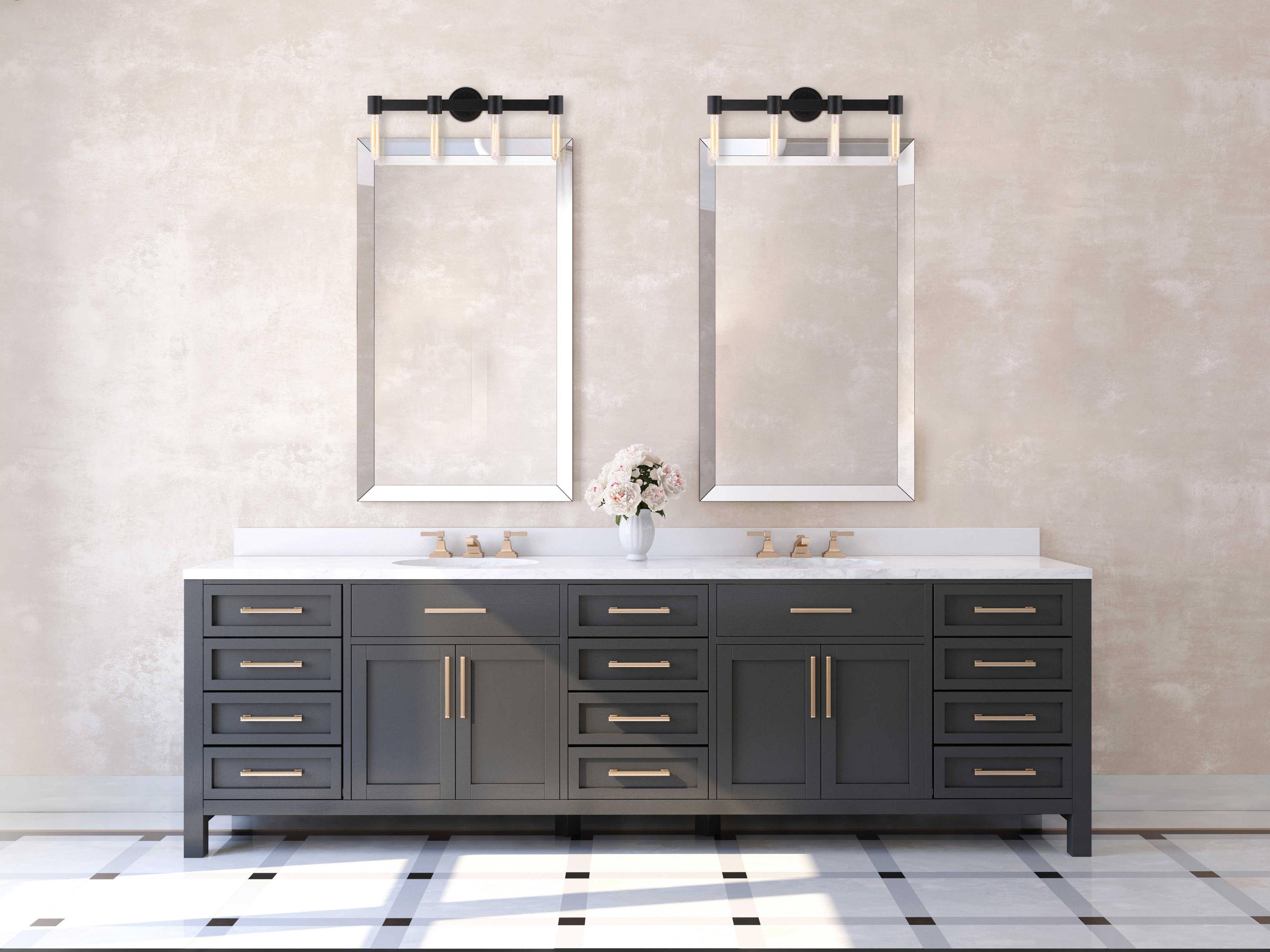 Eglo Broyles 4-Light Matte Black Vanity Light