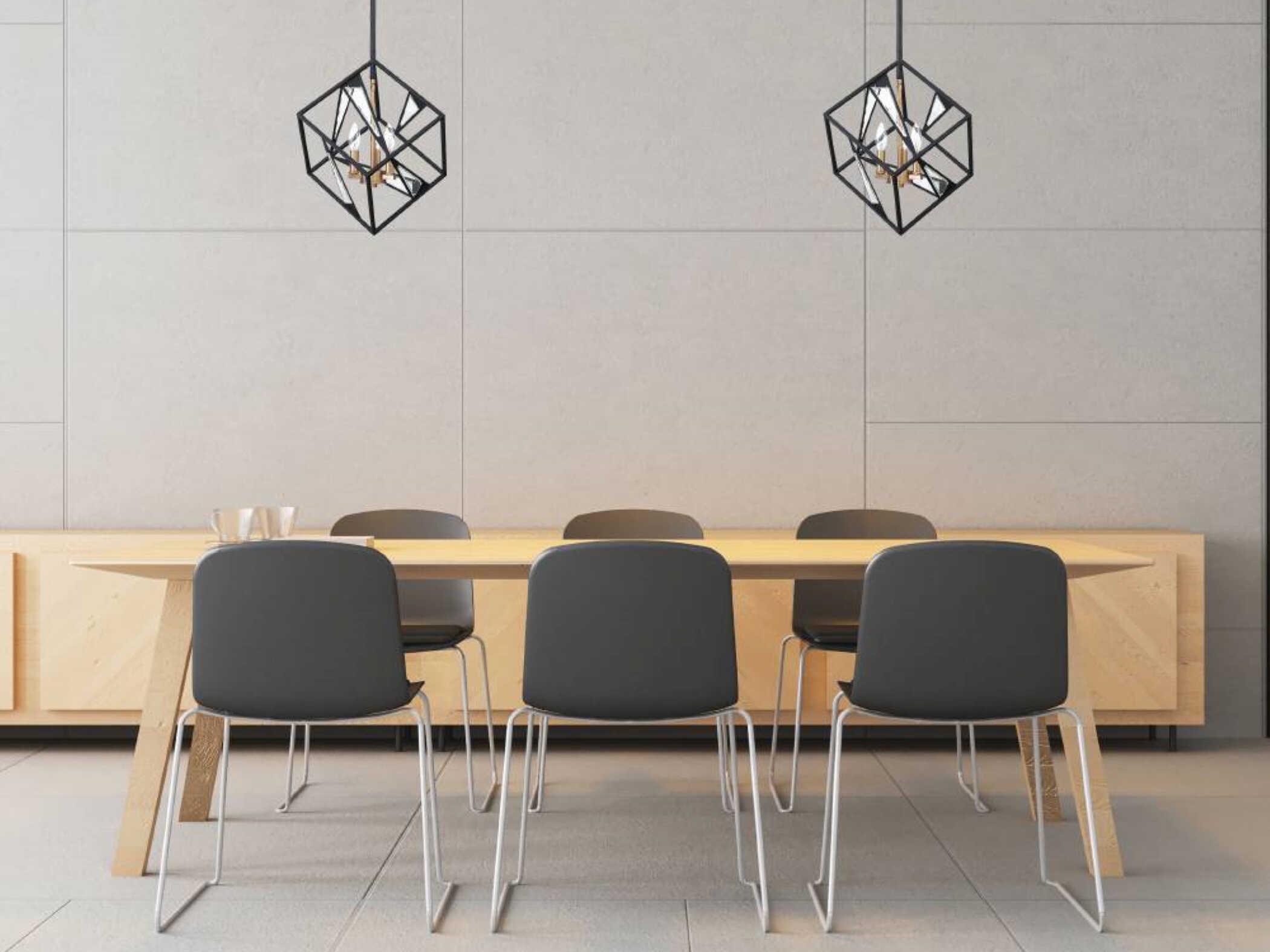 Eglo Corrietes 3-Light Matte Black Geometric Pendant