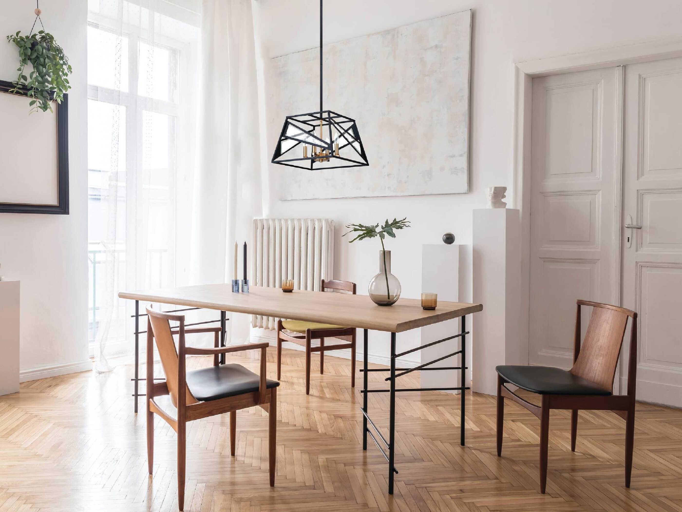 Eglo Corrietes 4-Light Matte Black Geometric Pendant