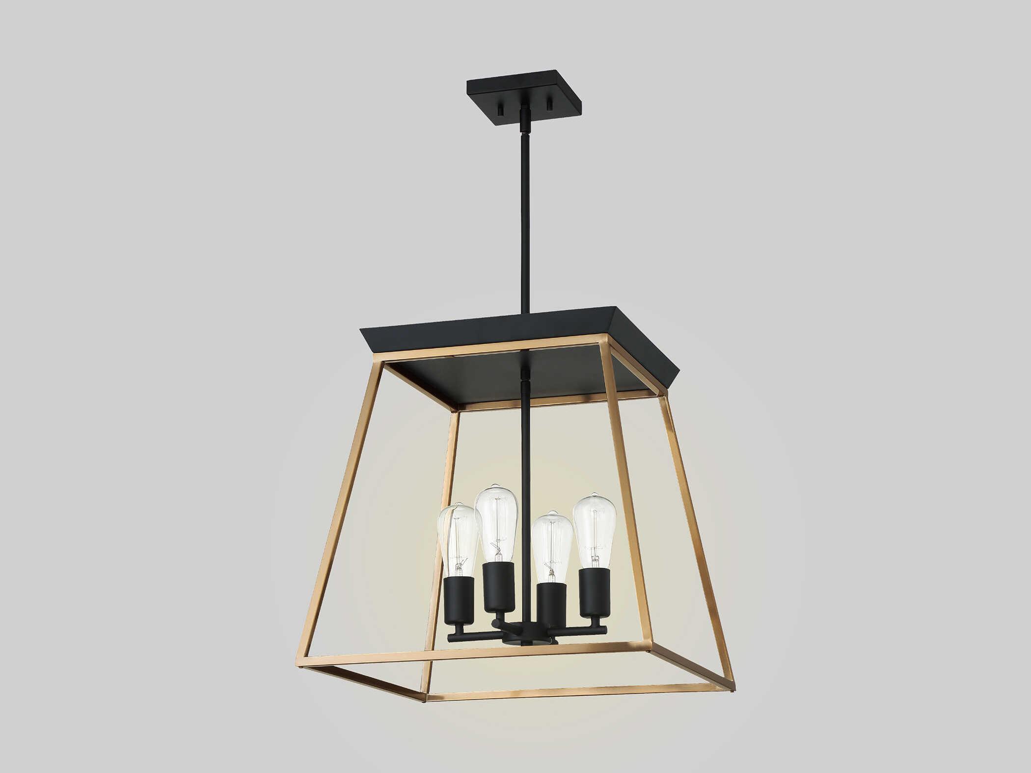 Eglo Paulino 4-Light Brushed Gold Matte Black Pendant