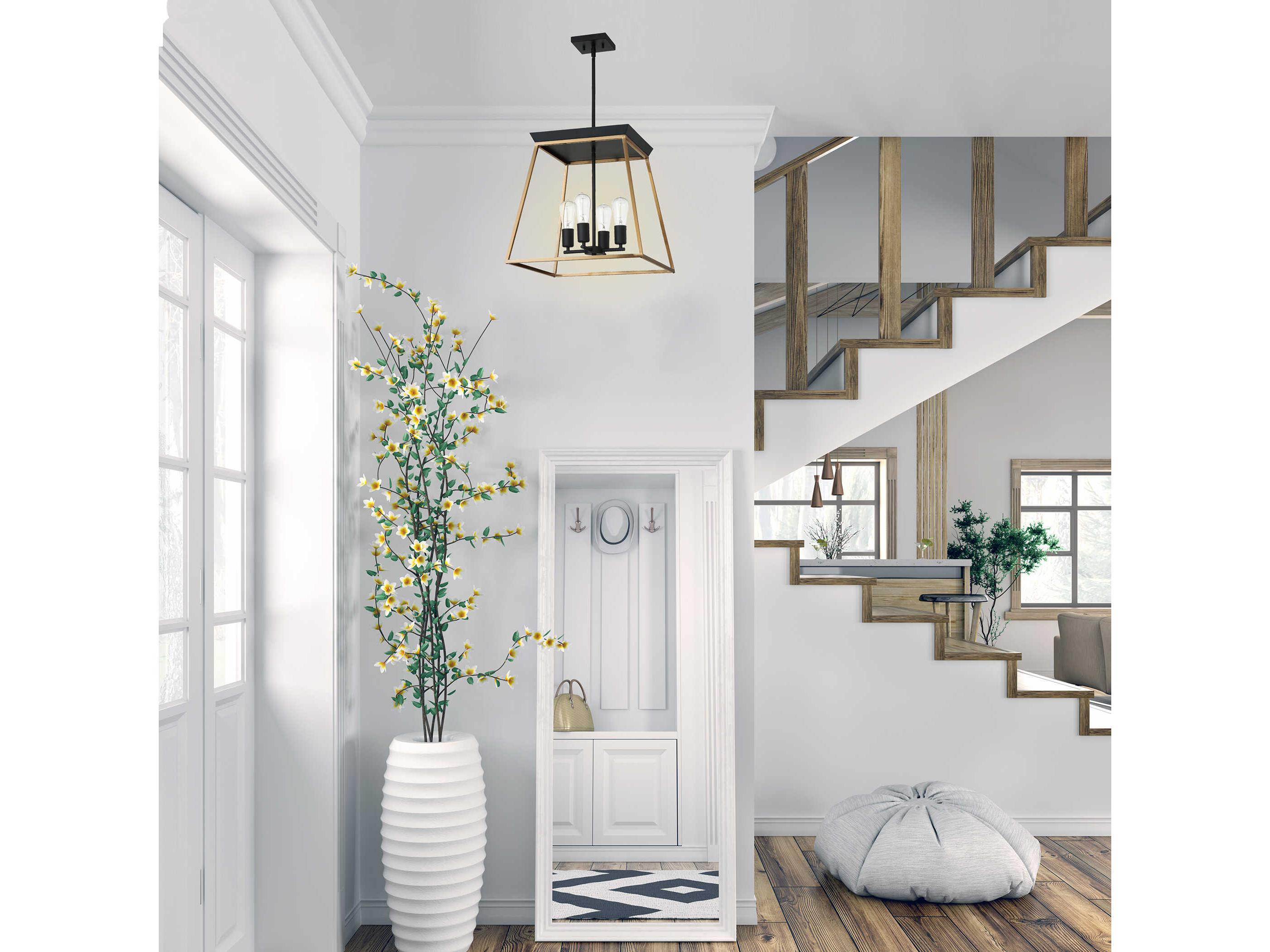 Eglo Paulino 4-Light Brushed Gold Matte Black Pendant