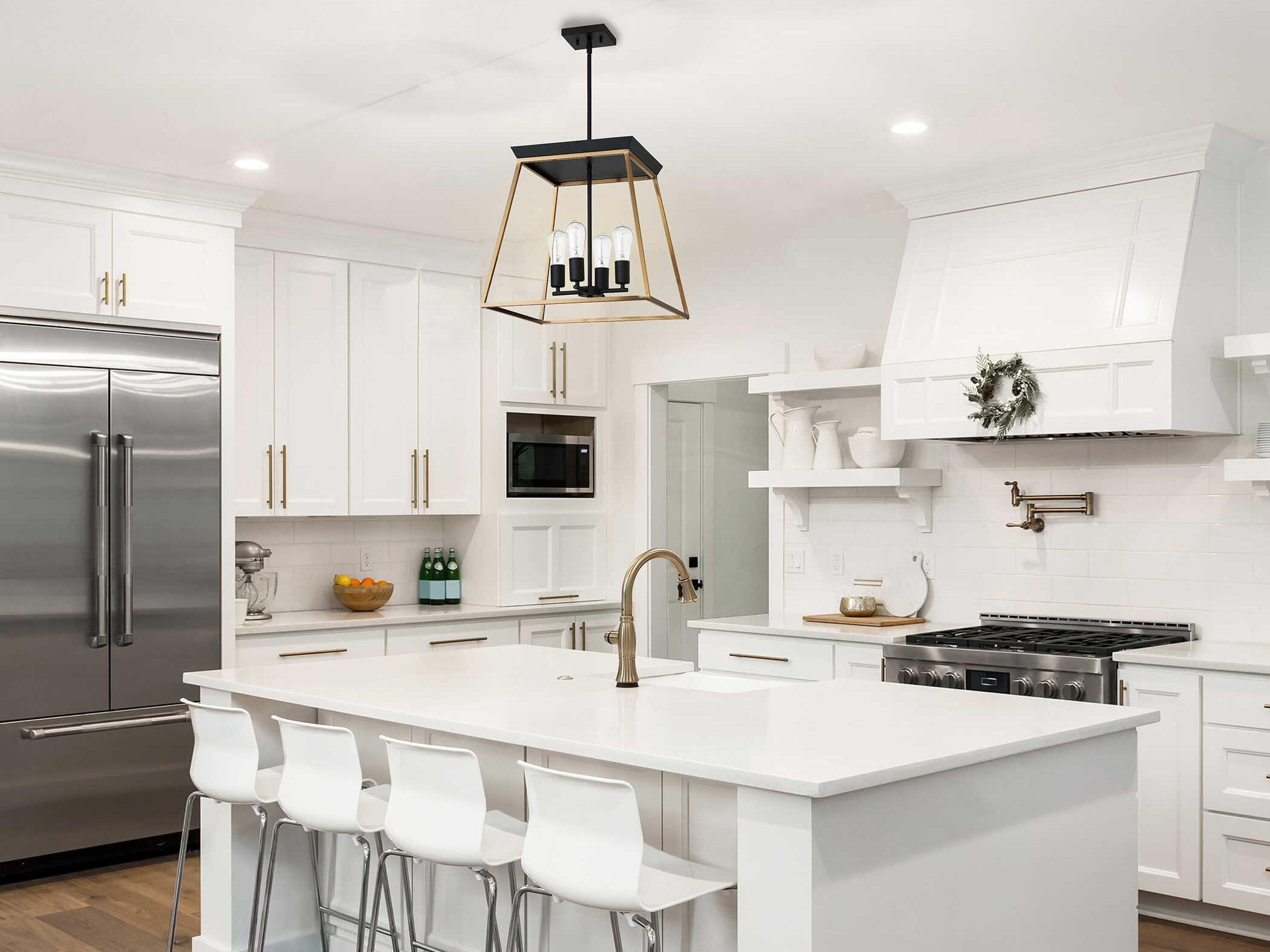 Eglo Paulino 4-Light Brushed Gold Matte Black Pendant