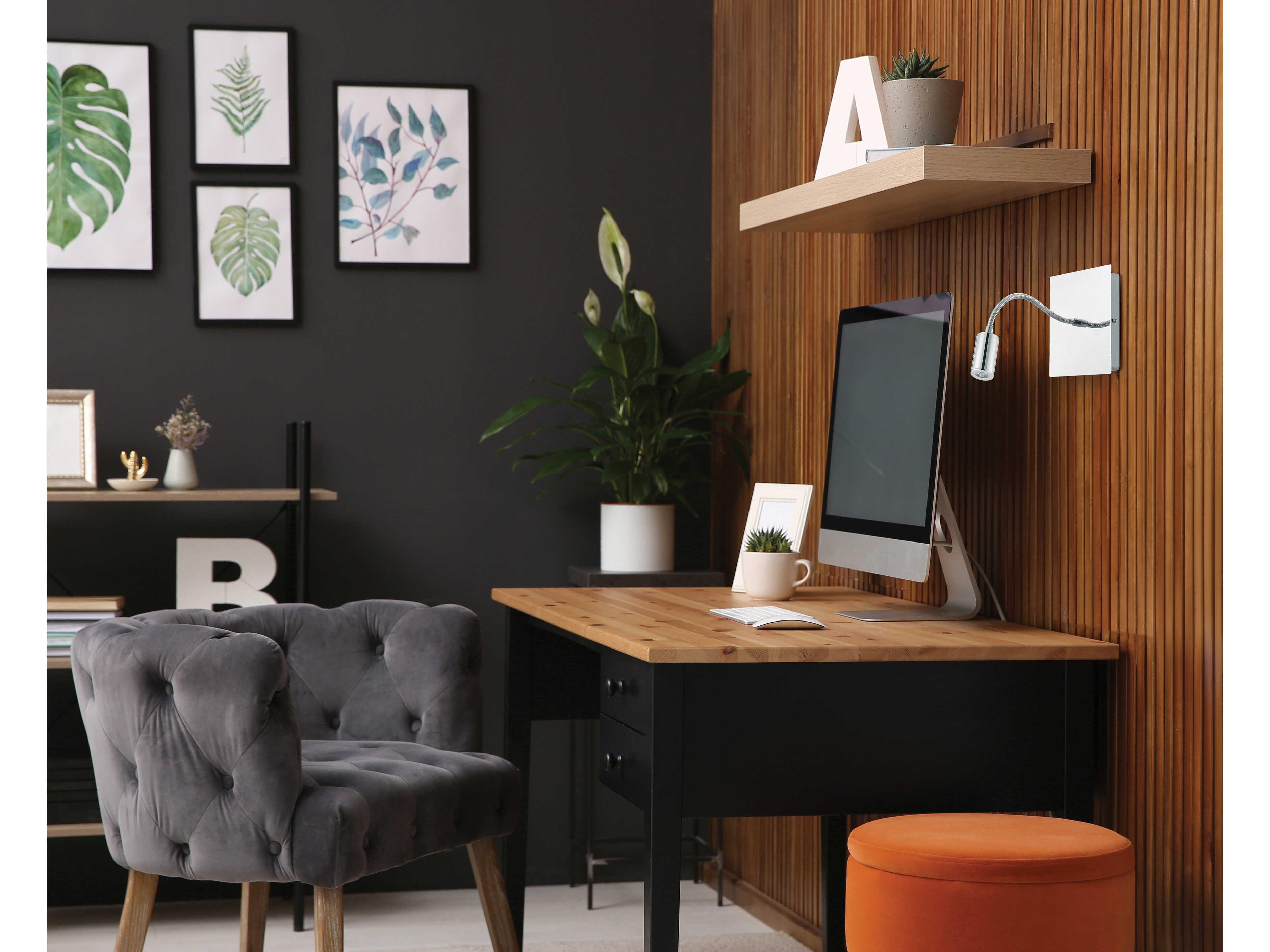 Eglo Lire 1-Light Chrome Swing Wall Sconce