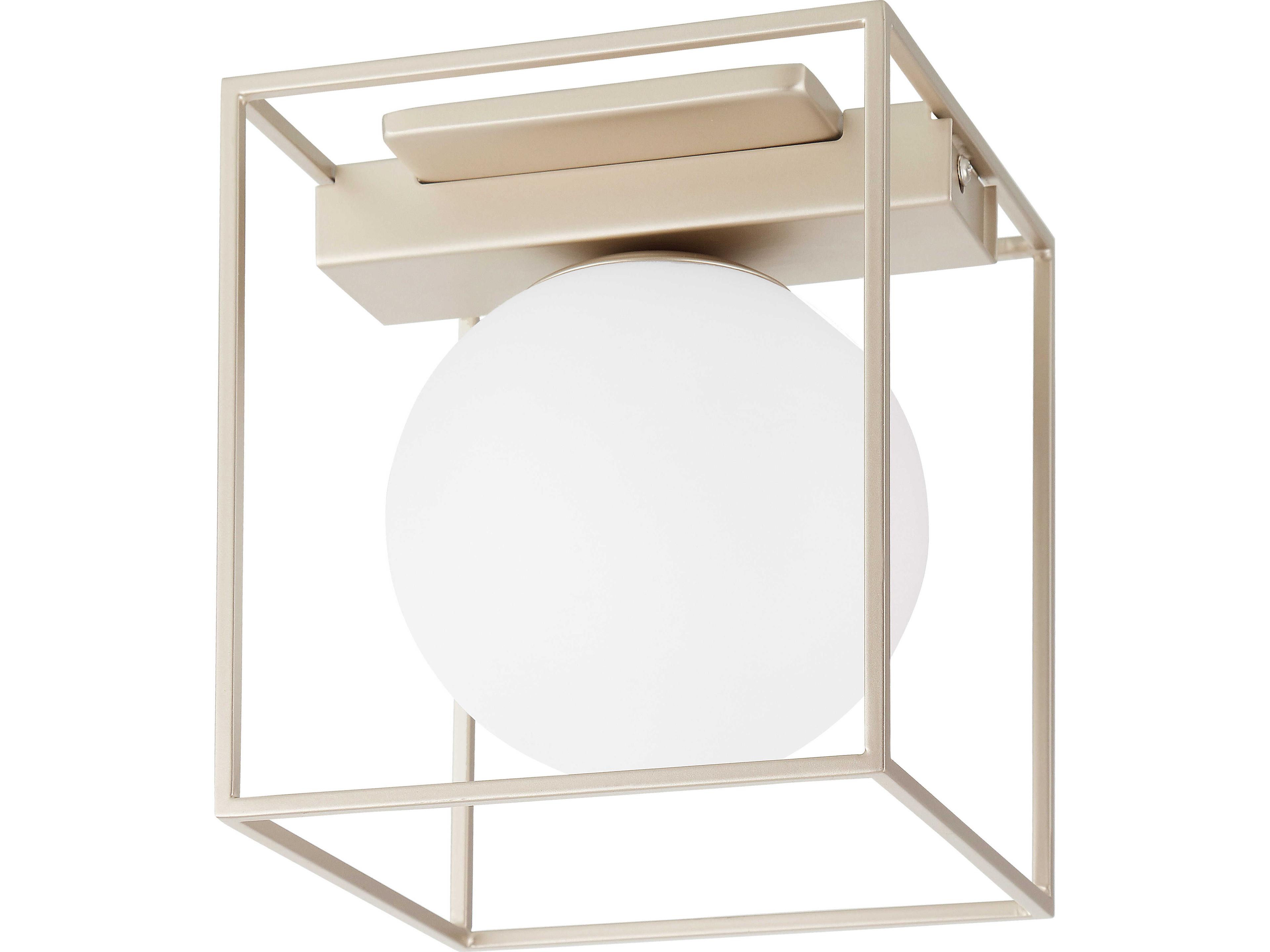 Eglo Vallaspra 1-Light Champagne Brown Globe Flush Mount