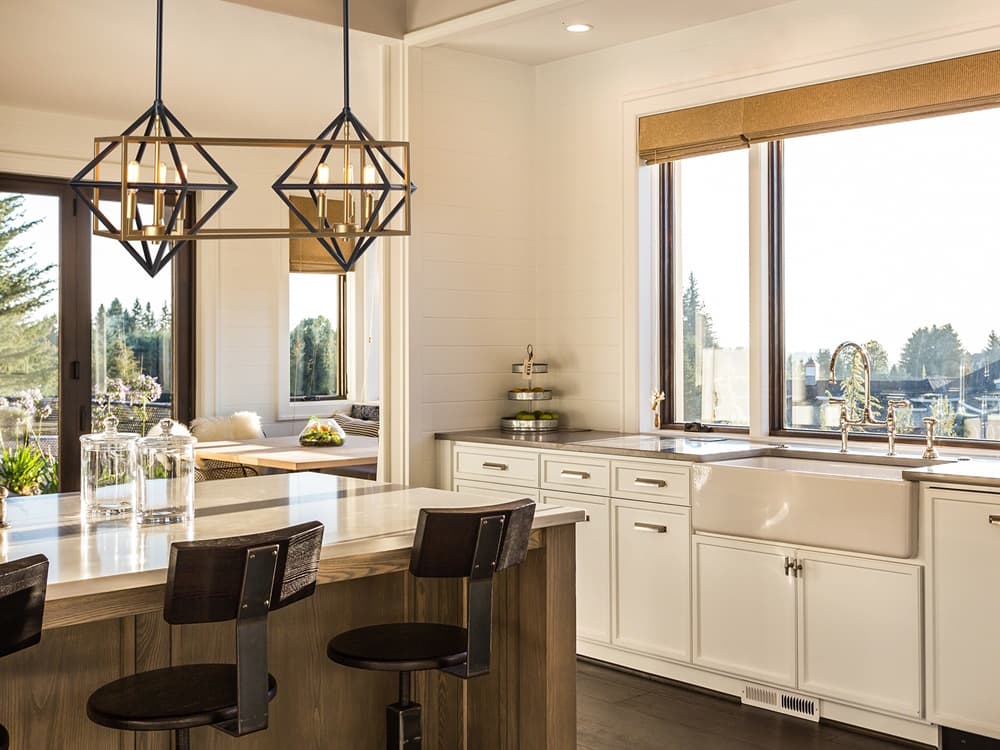 Eglo Pryor 6-Light Antique Gold Black Geometric Island Pendant