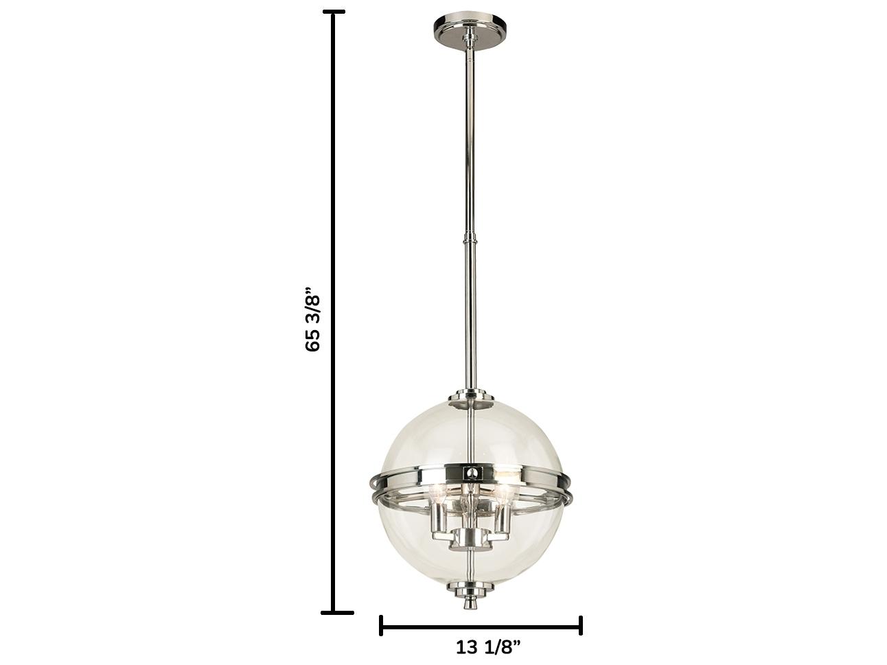Eglo Cecillia 3-Light Chrome Globe Pendant