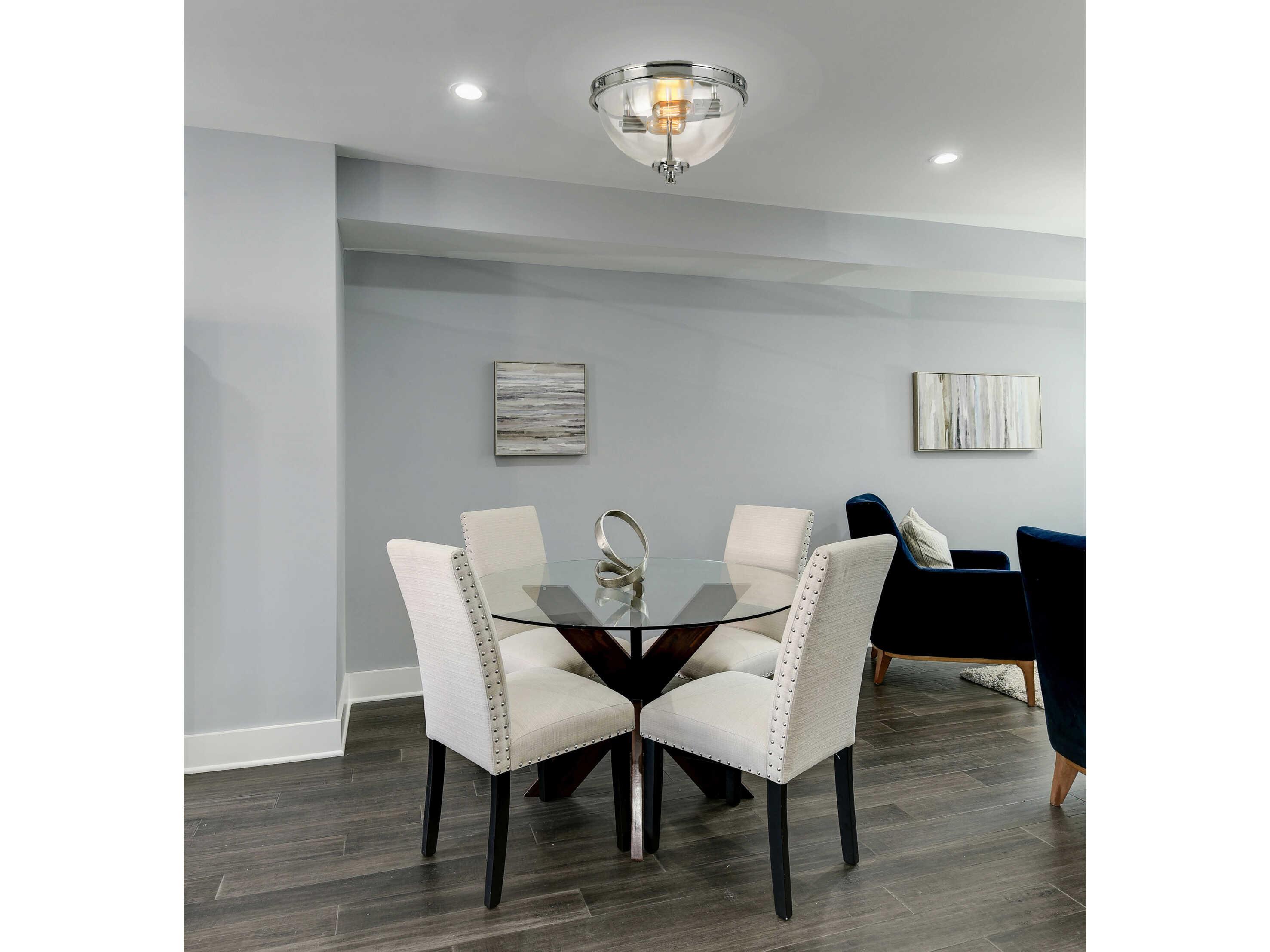 Eglo Cecillia 3-Light Chrome Bowl Flush Mount