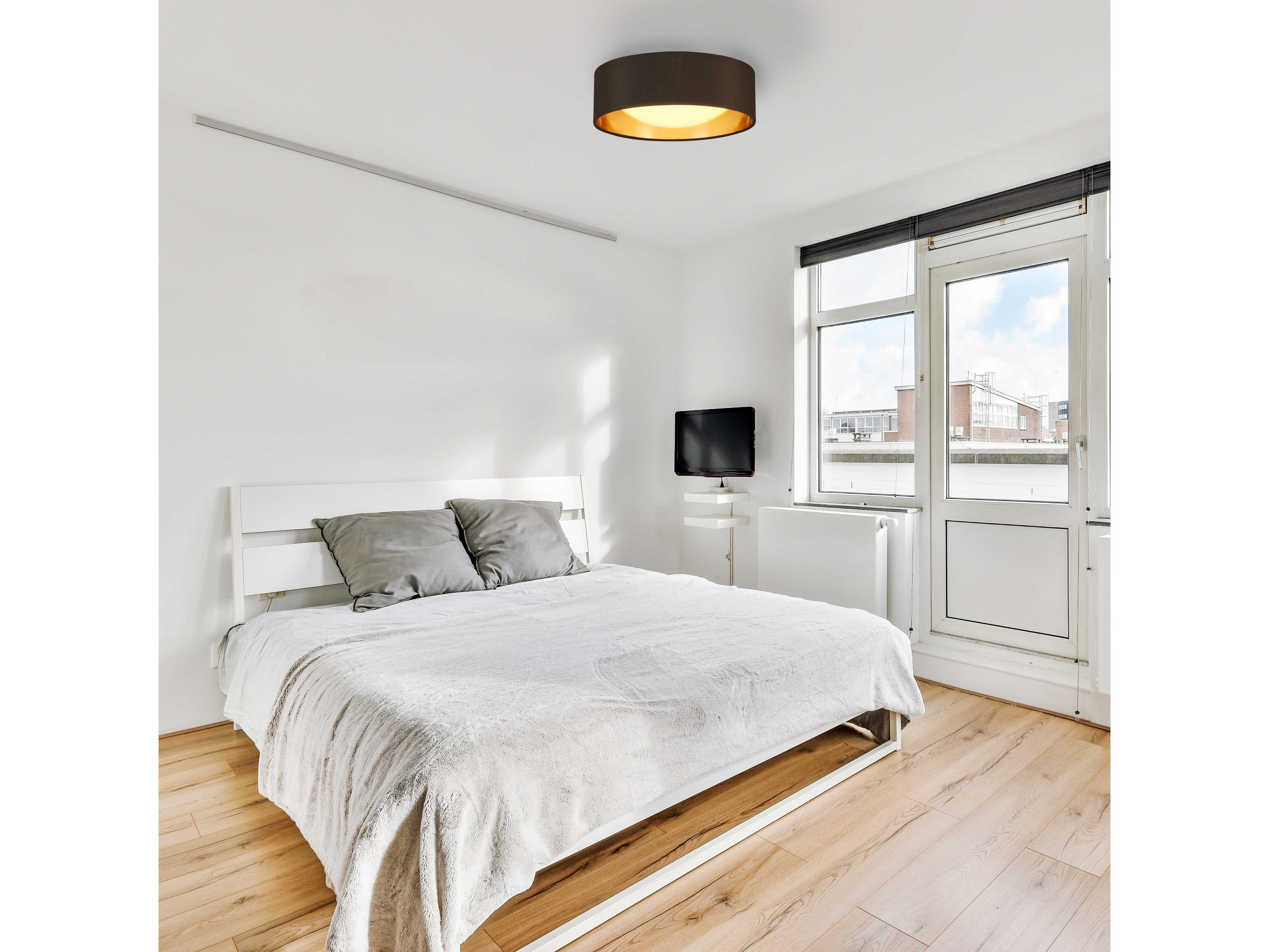 Eglo Orme 1-Light Black Gold Drum Flush Mount