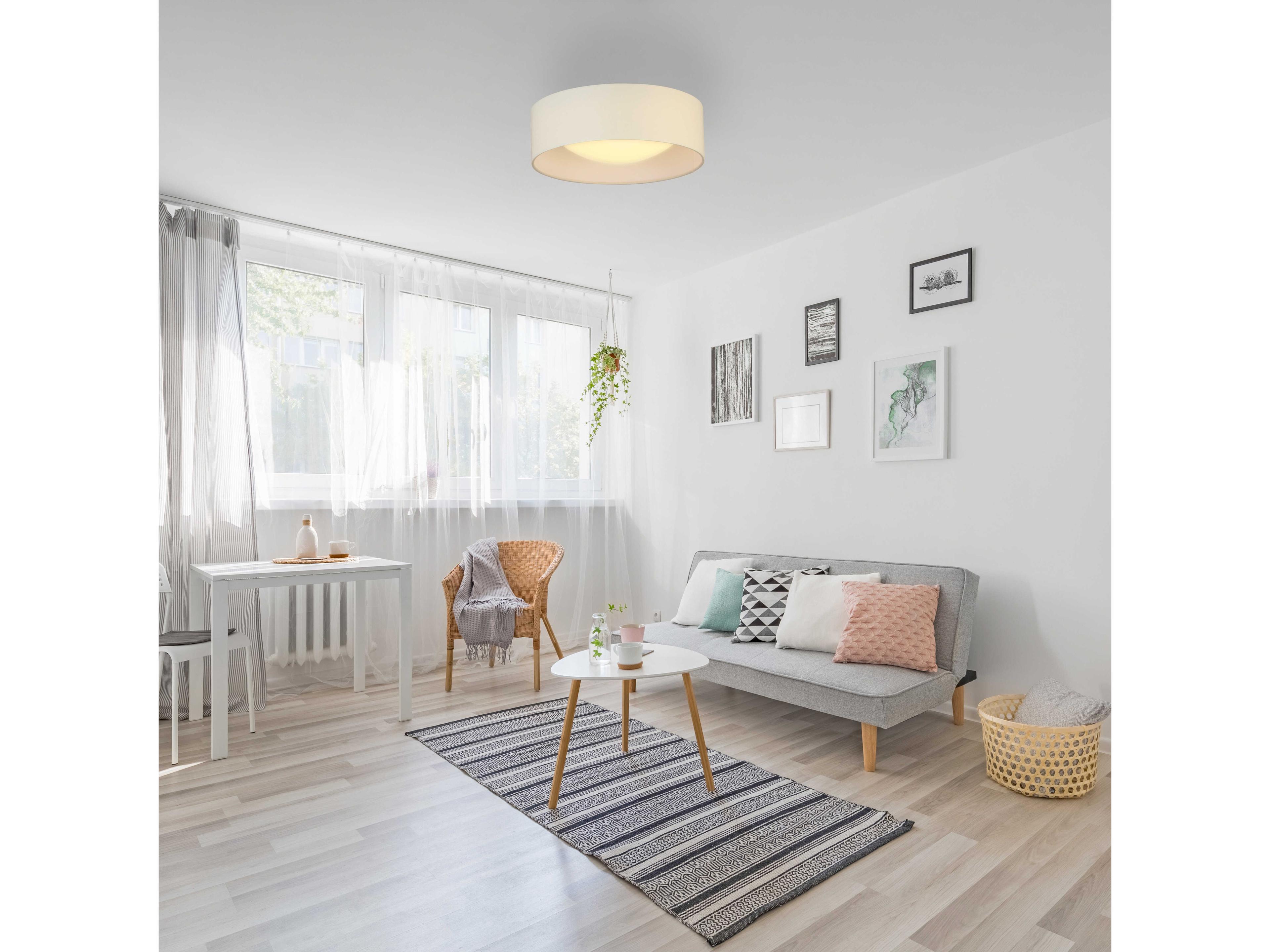 Eglo Orme 1-Light White Drum Flush Mount