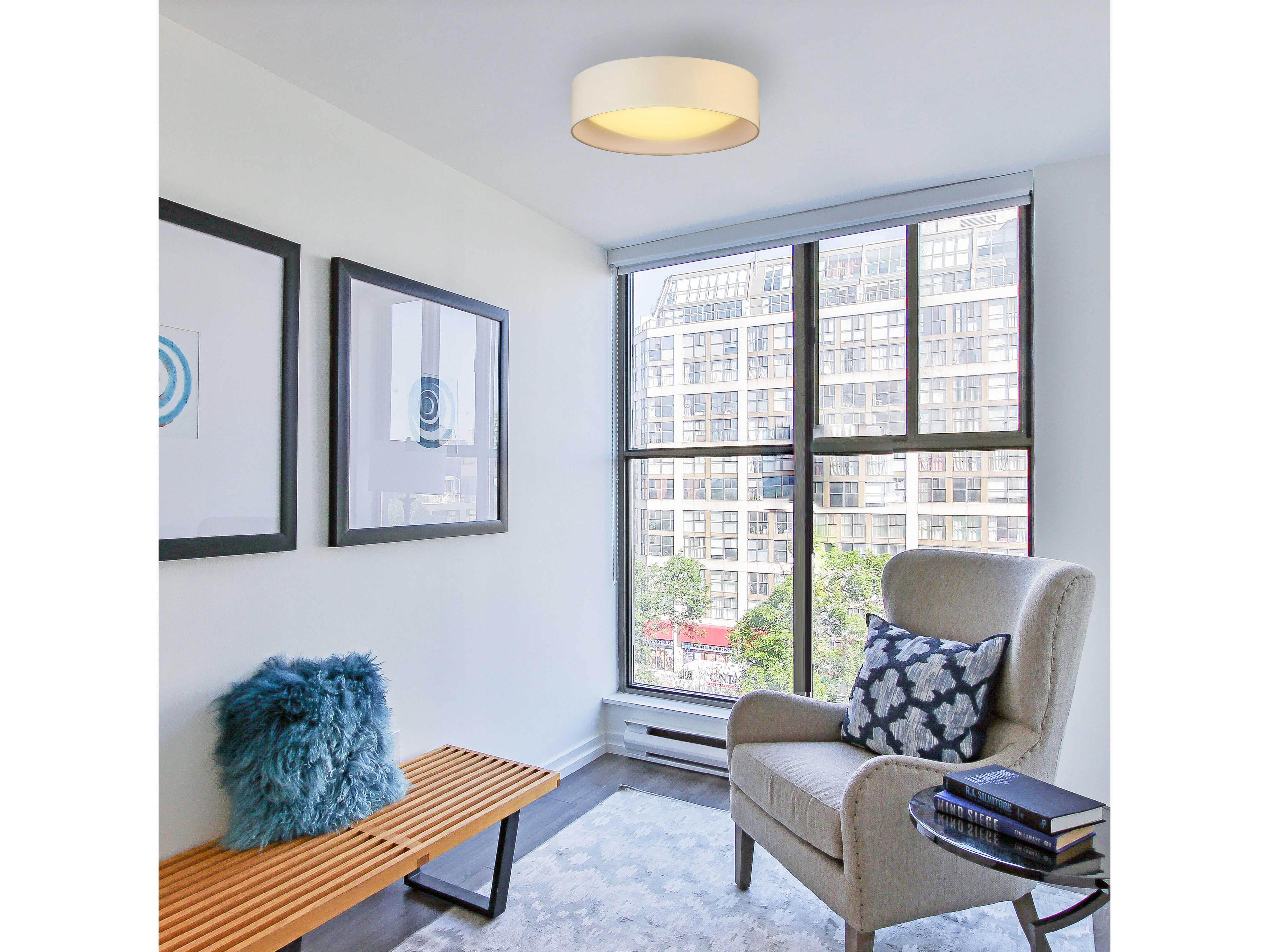 Eglo Orme 1-Light White Drum Flush Mount