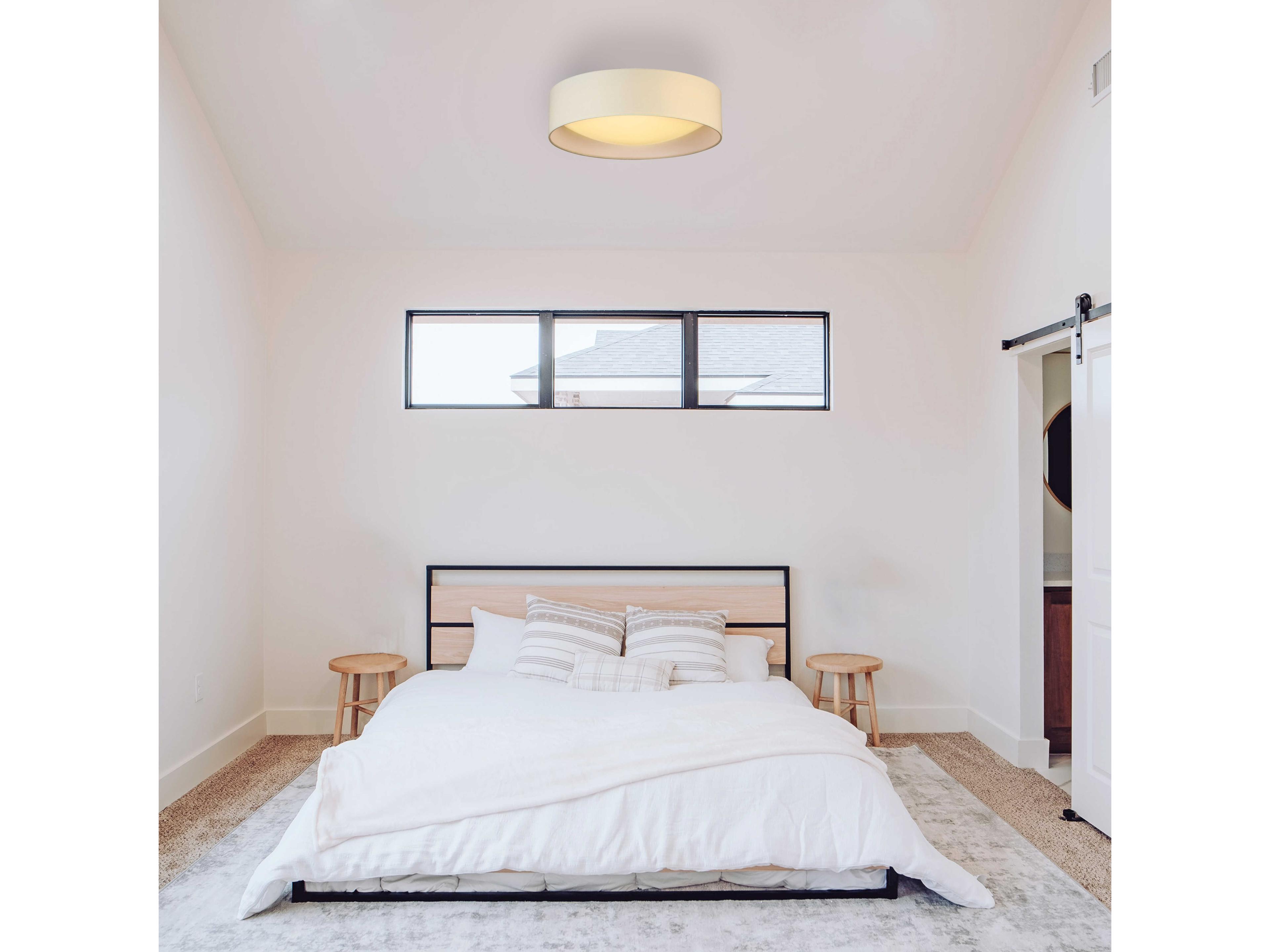 Eglo Orme 1-Light White Drum Flush Mount