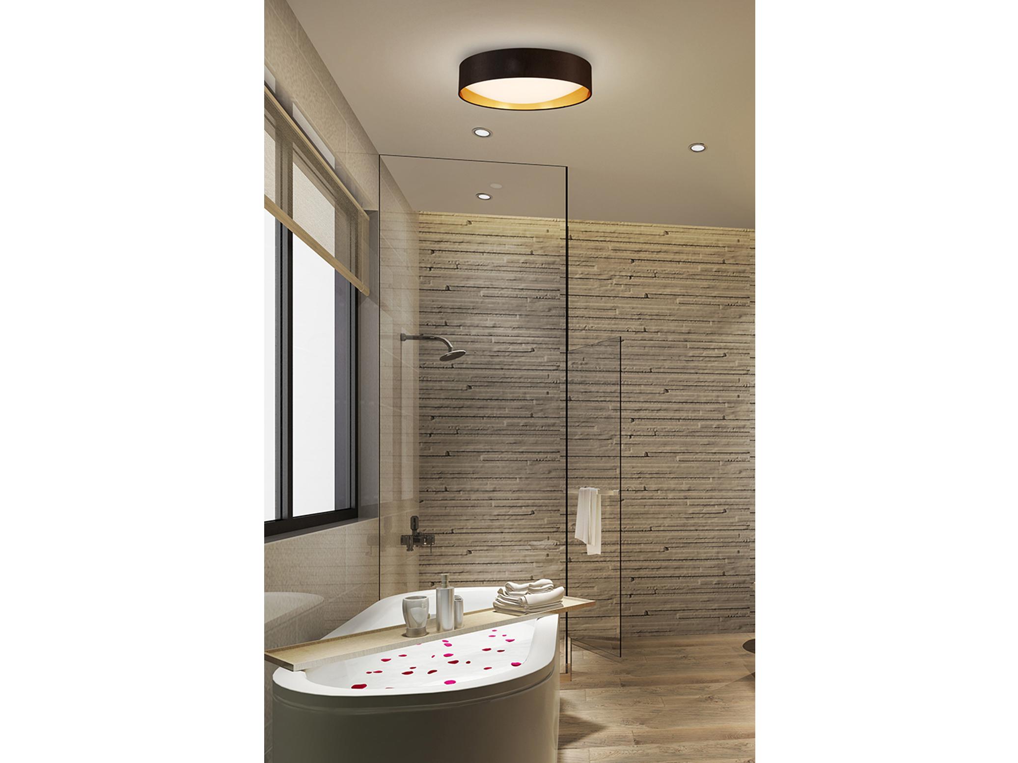 Eglo Orme 1-Light Black Gold Drum Flush Mount