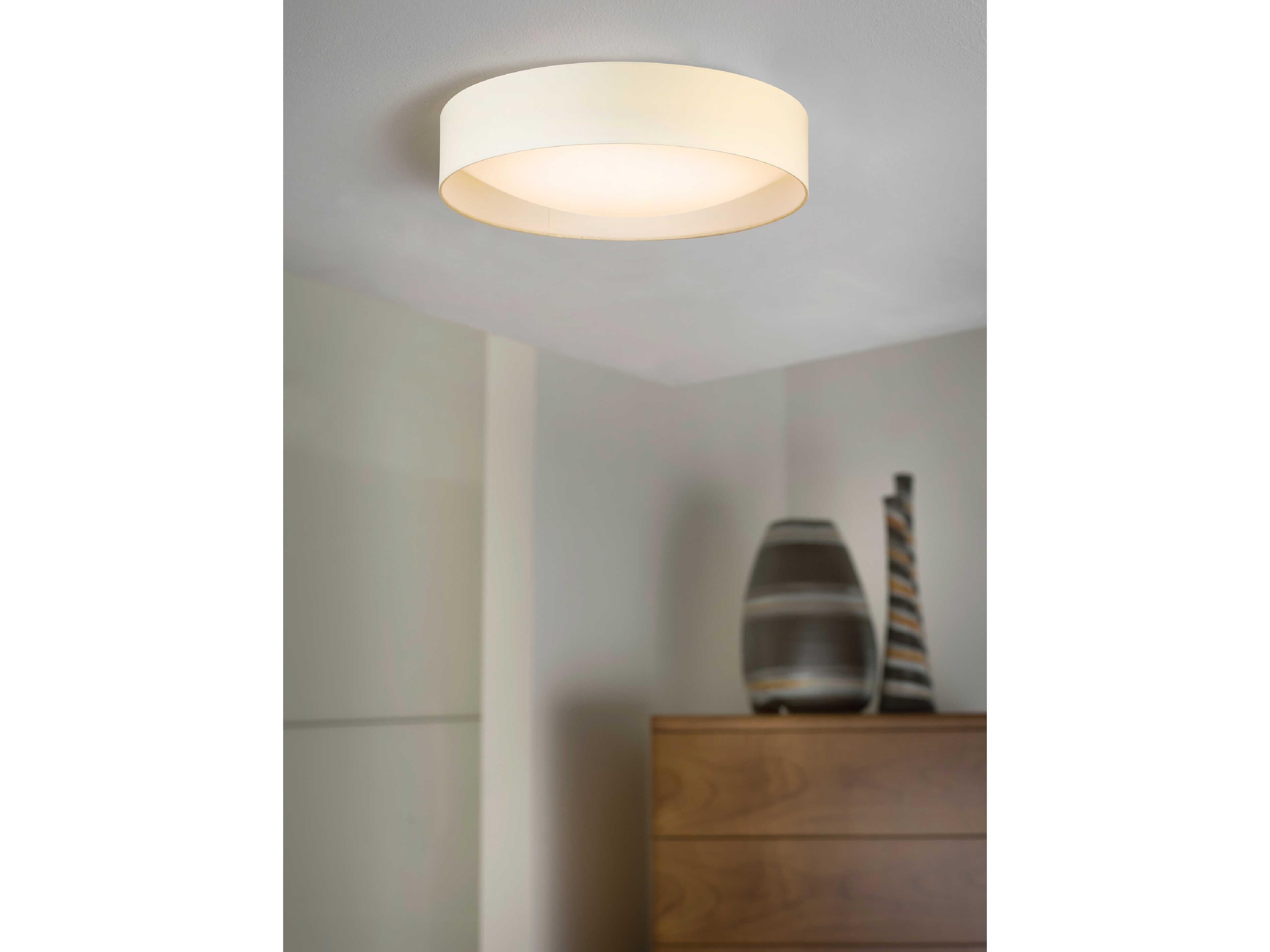 Eglo Orme 1-Light White Drum Flush Mount