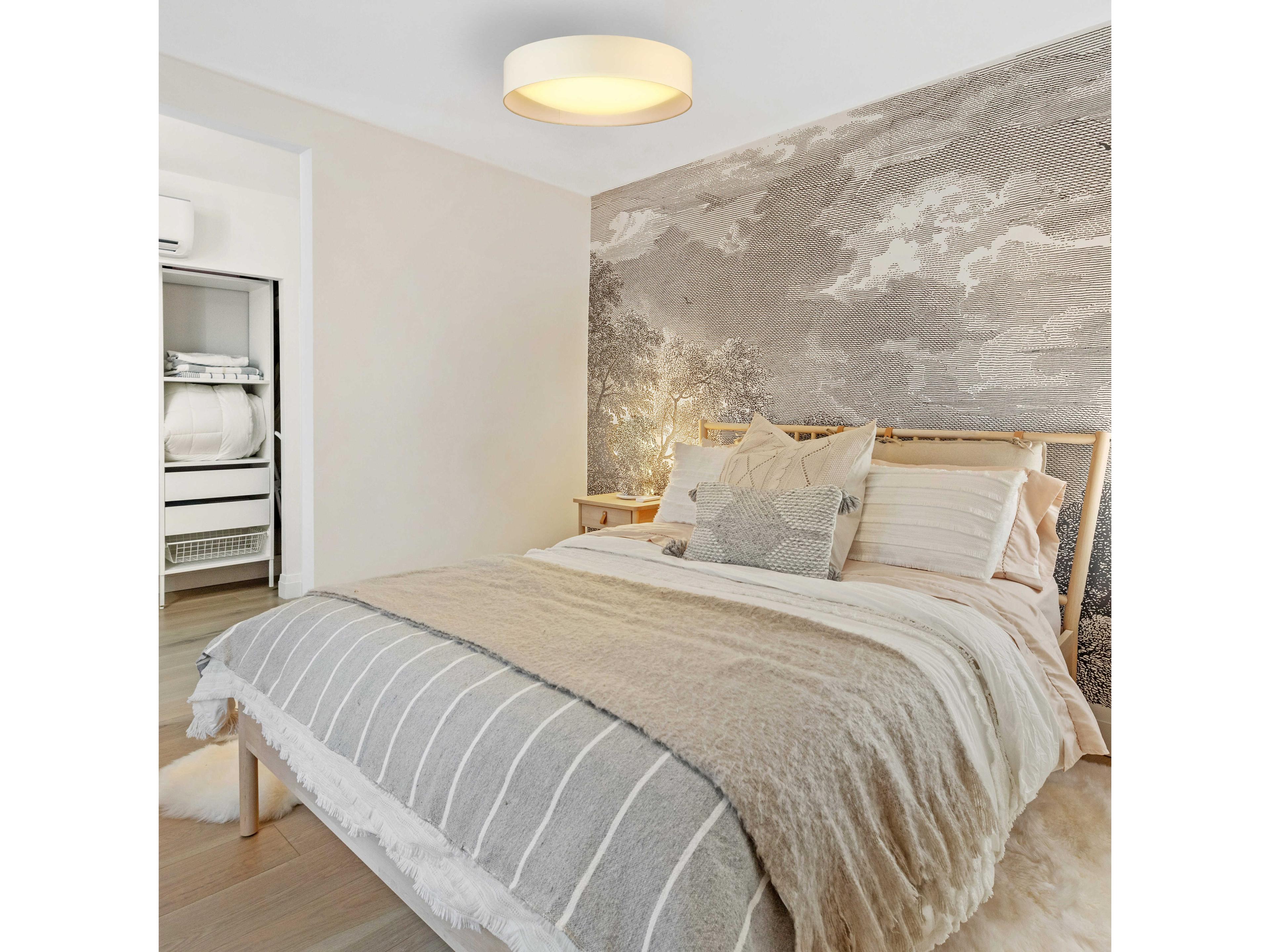 Eglo Orme 1-Light White Drum Flush Mount