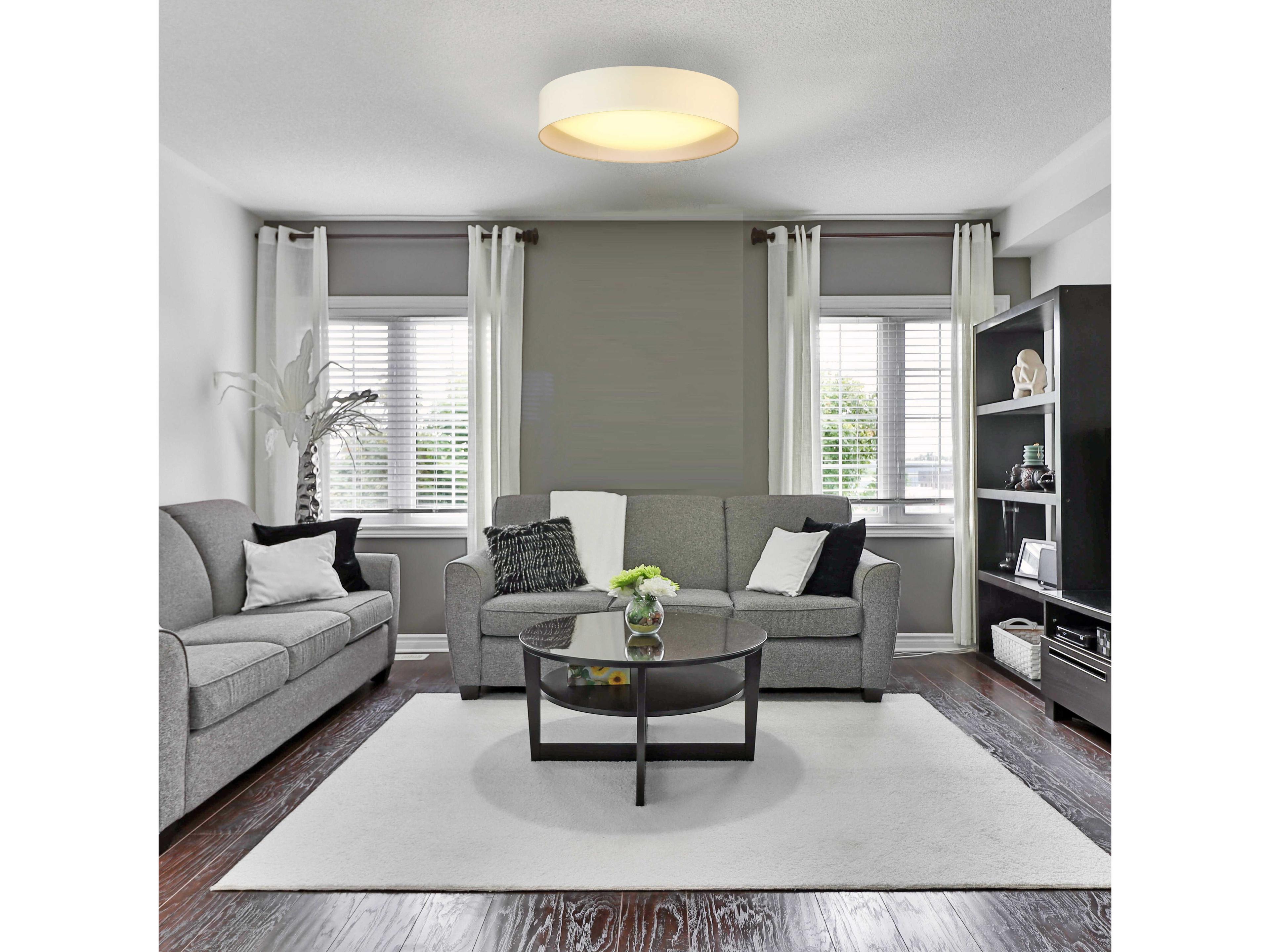 Eglo Orme 1-Light White Drum Flush Mount