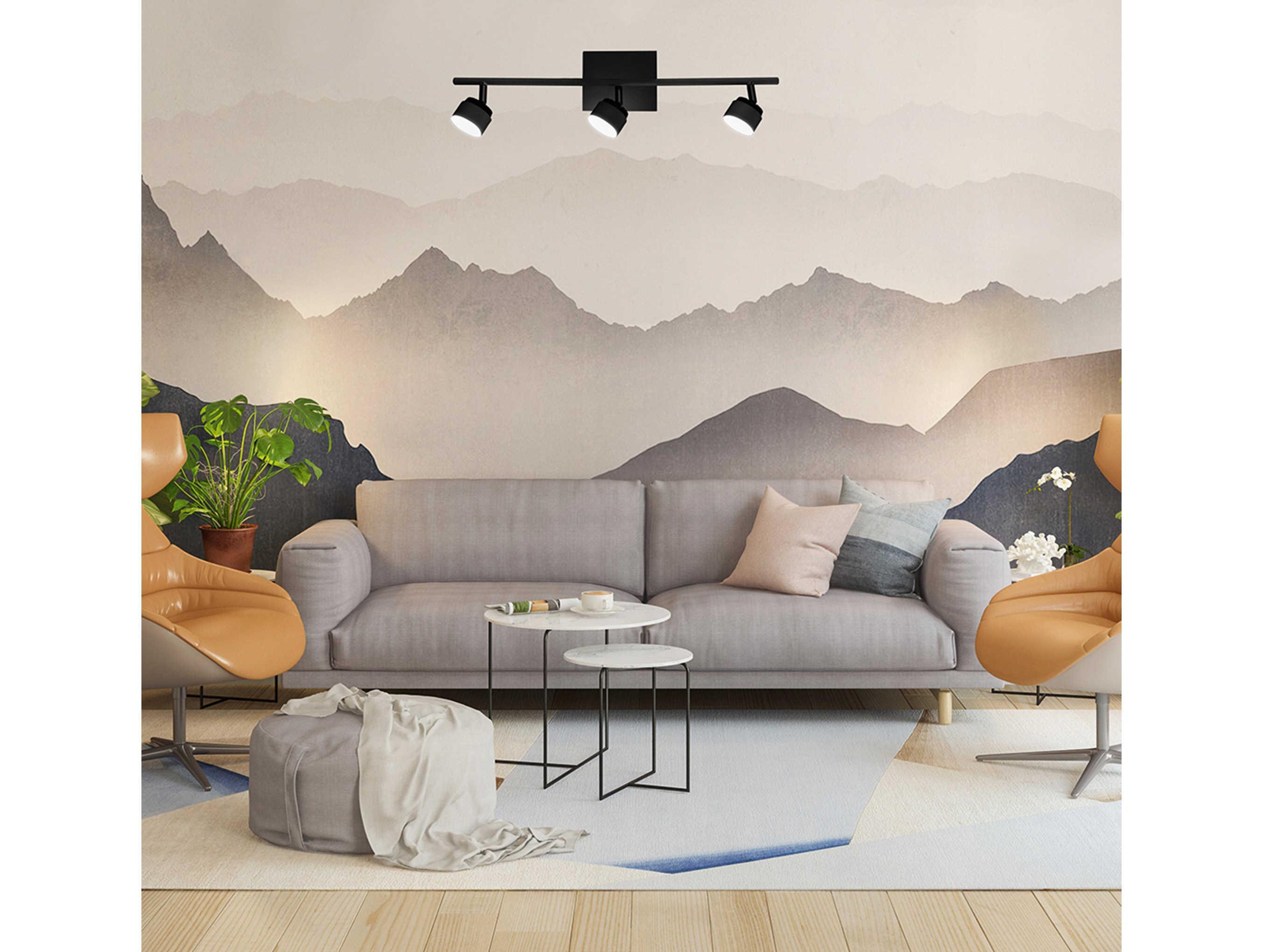 Eglo Armento 3-Light Black Round Track & Rail Light