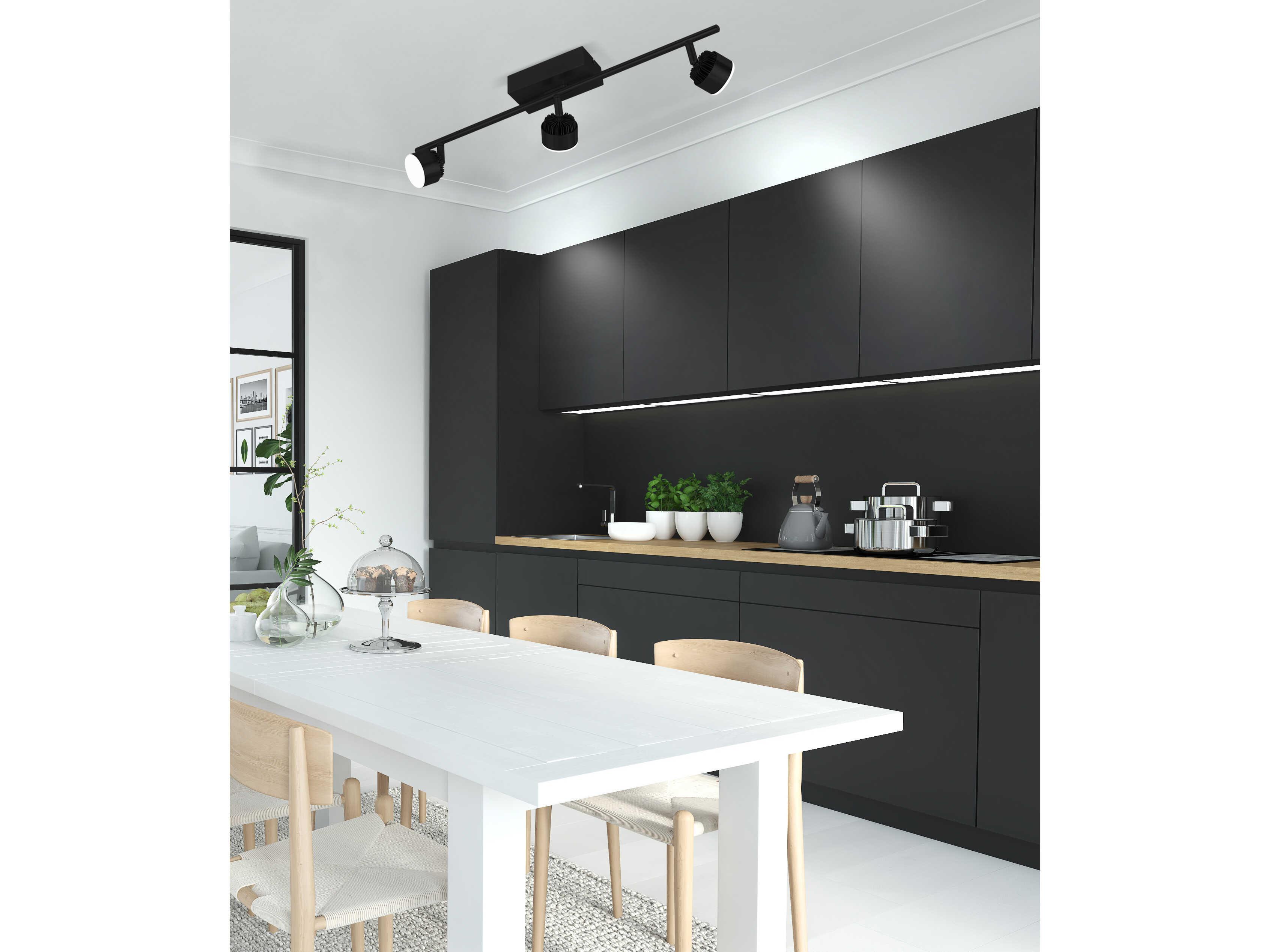 Eglo Armento 3-Light Black Round Track & Rail Light