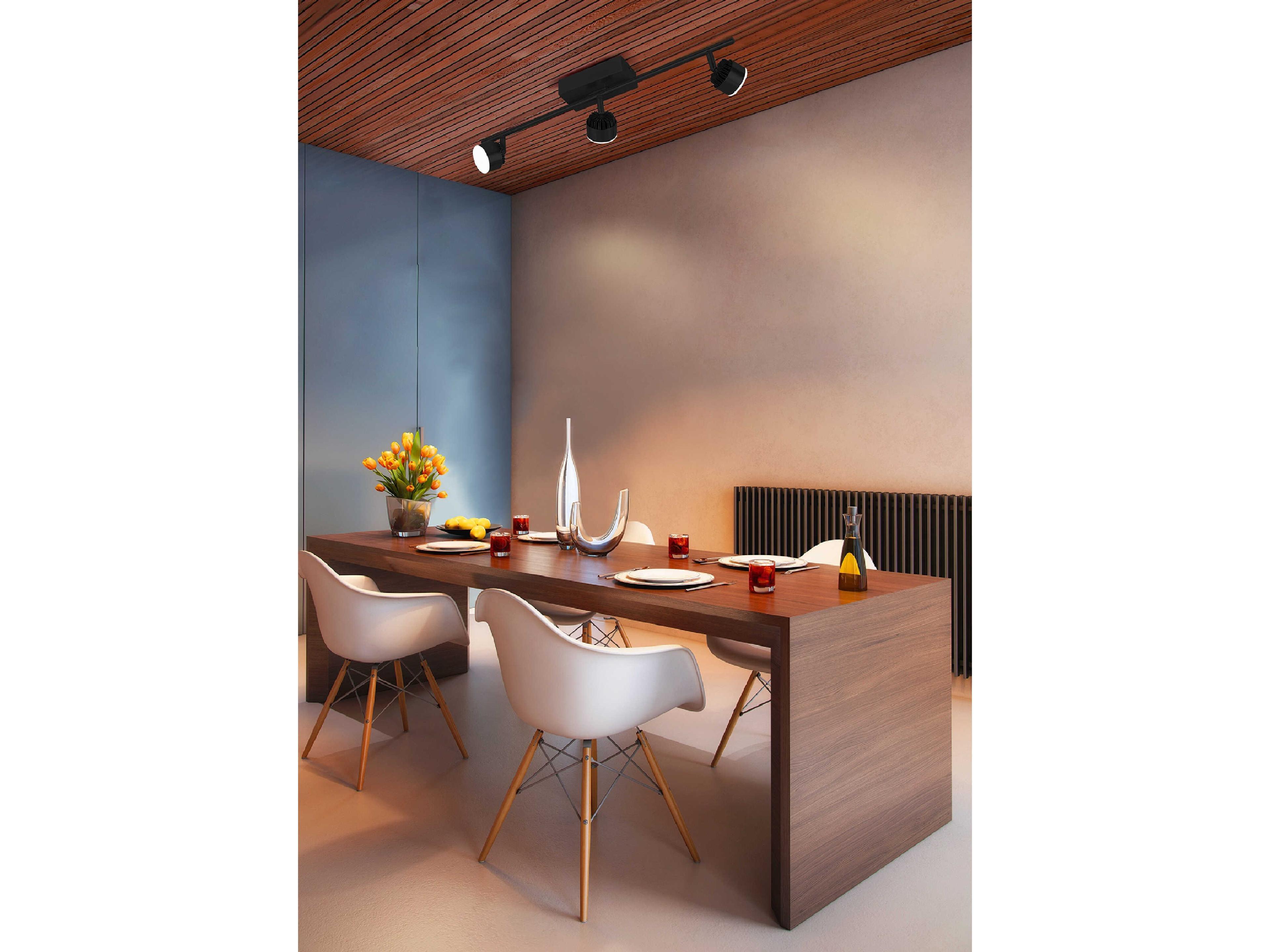 Eglo Armento 3-Light Black Round Track & Rail Light