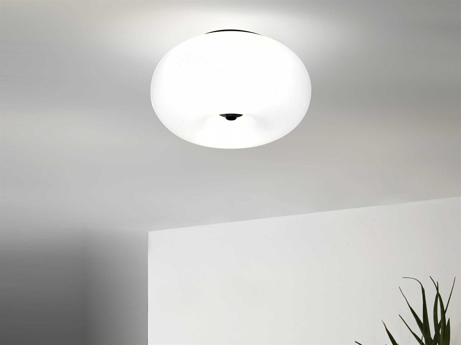 Eglo Optica 2-Light Black White Flush Mount