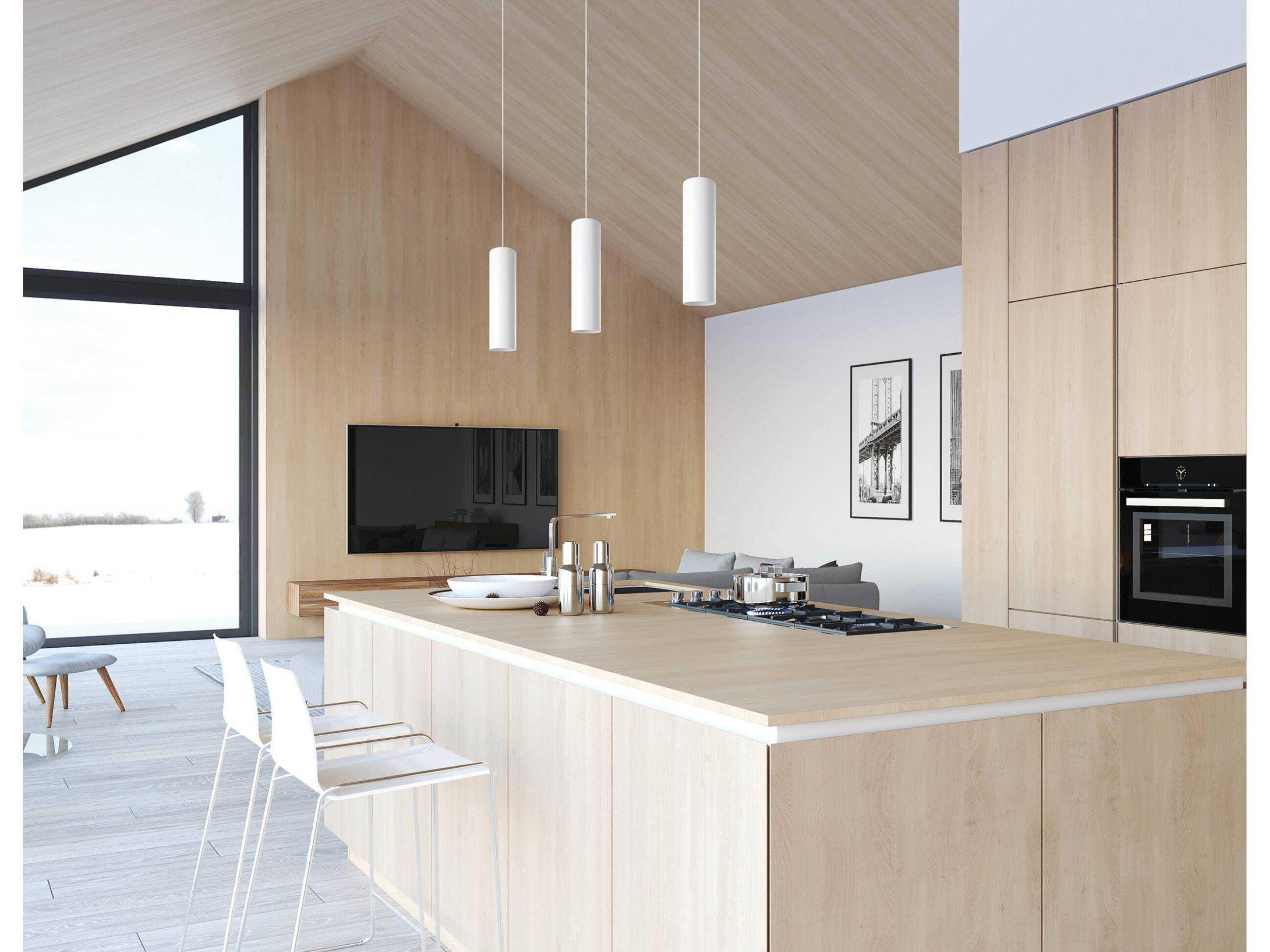 Eglo Tortoreto 1-Light White Cylinder Mini Pendant