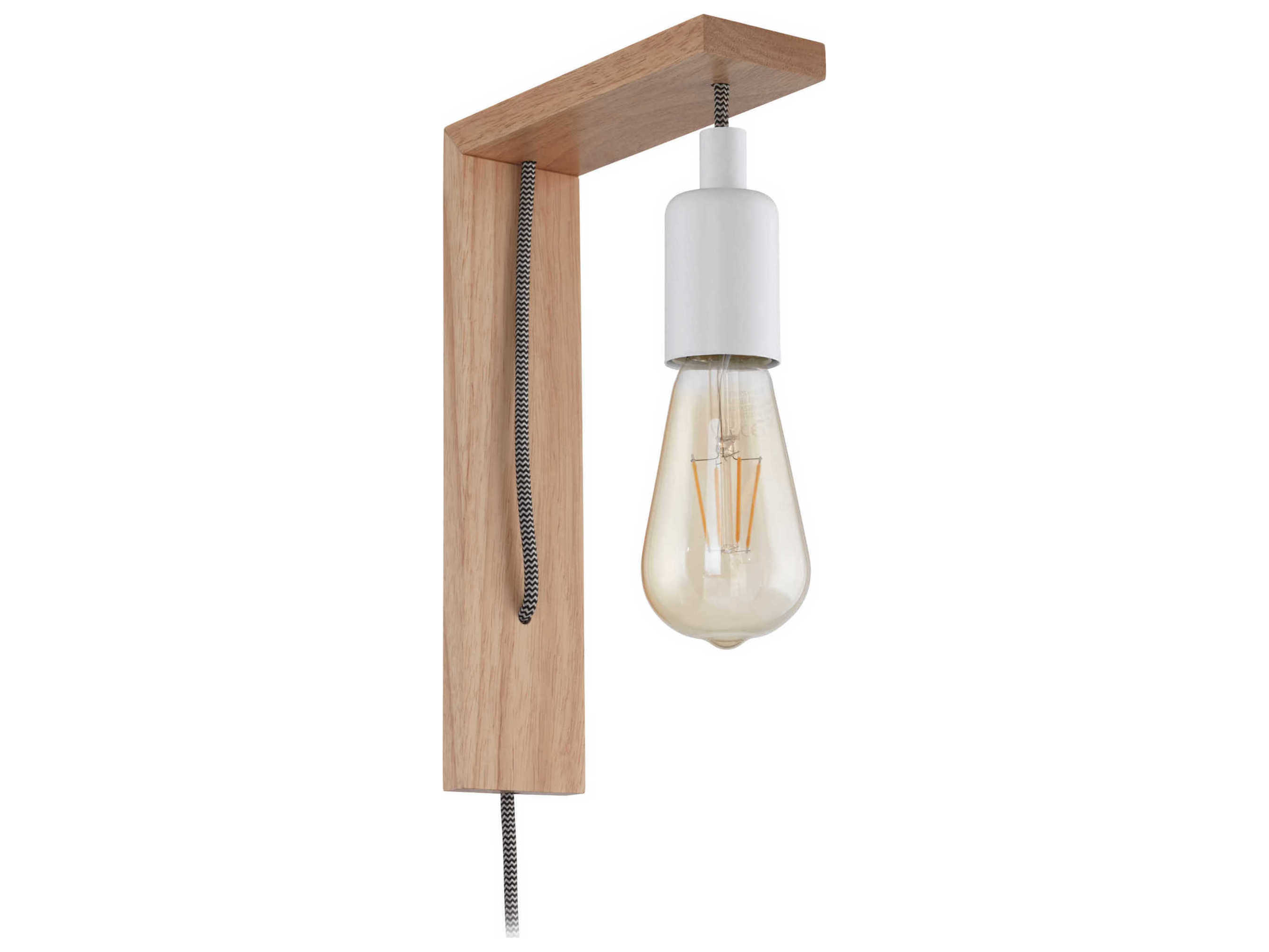 Eglo Tocopilla 1-Light Natural Wood Brown Wall Sconce