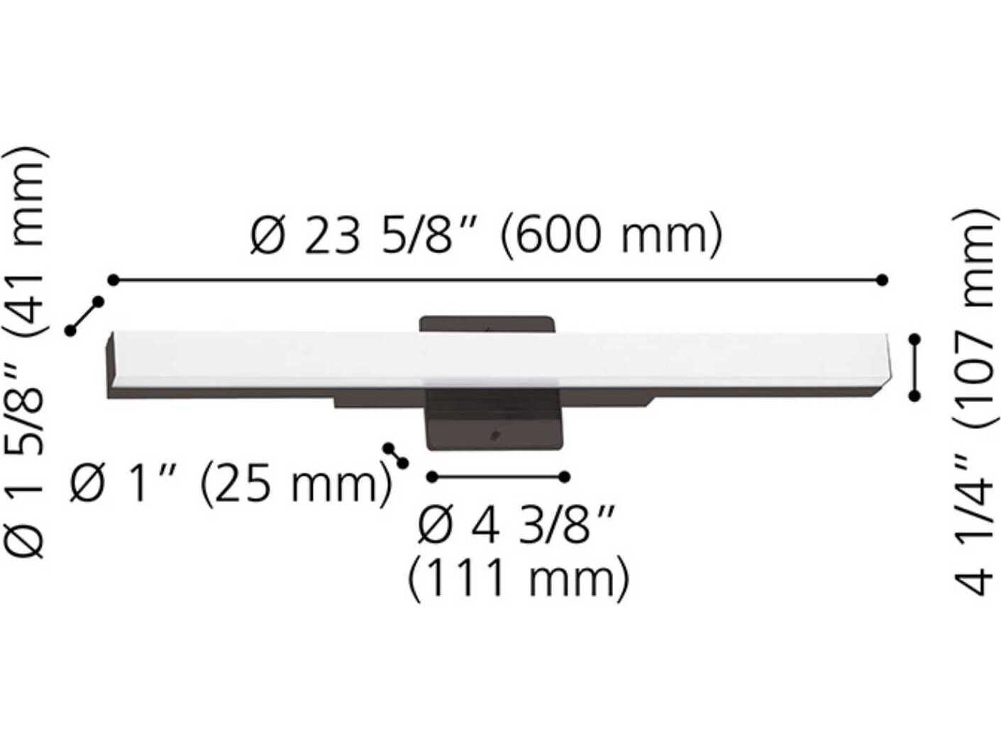 Eglo Torretta 1-Light Matte Black Vanity Light