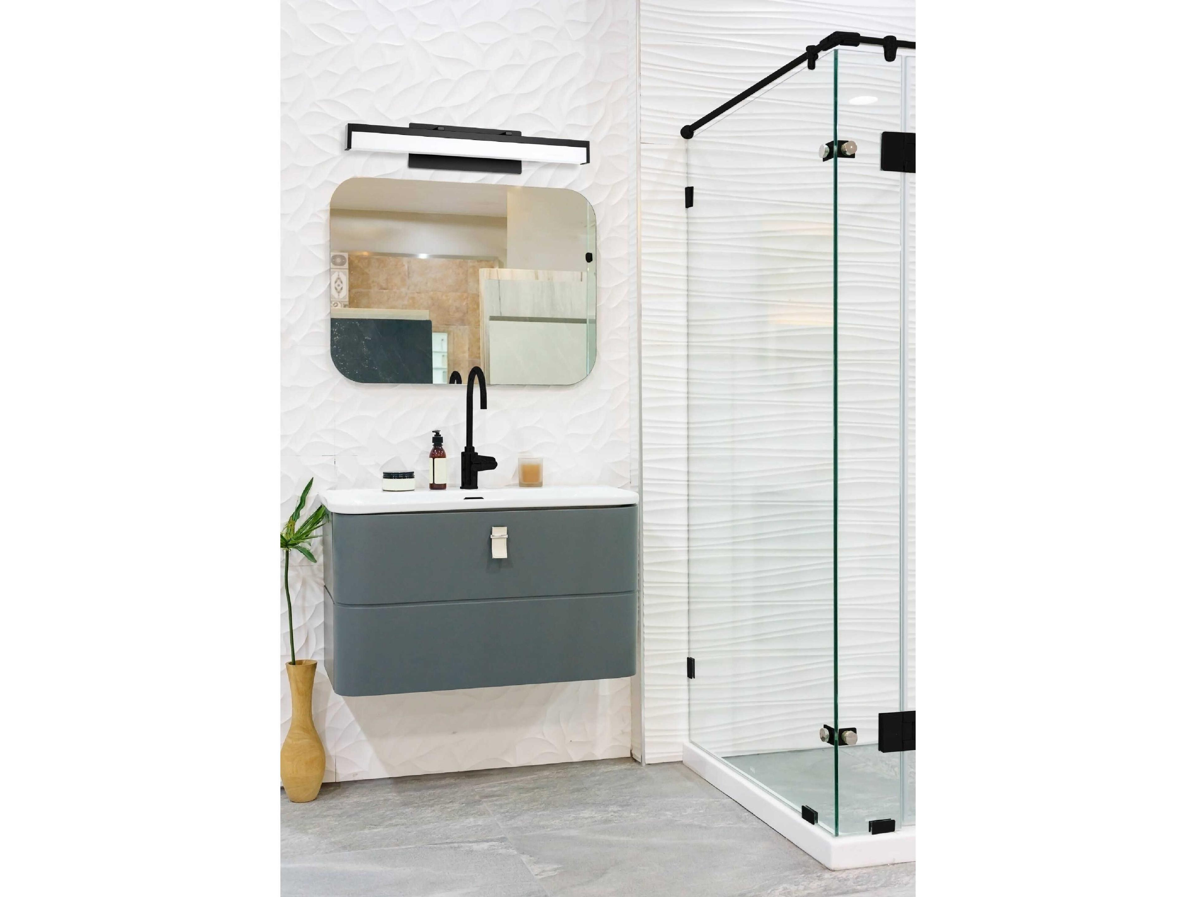 Eglo Hemlock 1-Light Matte Black Vanity Light