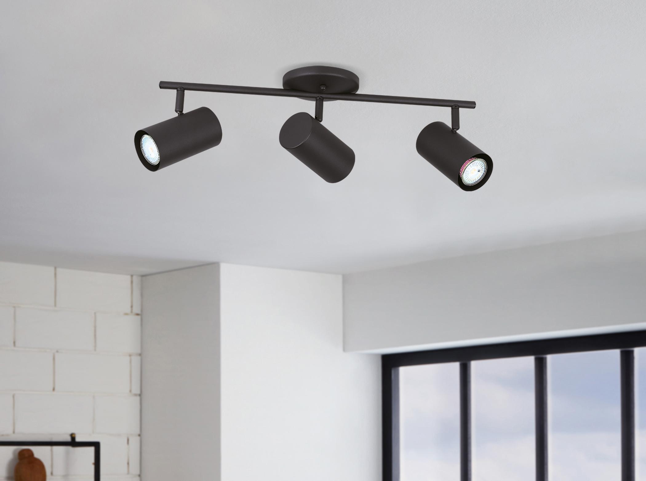 Eglo Calloway 3-Light Structured Black Cylinder Track & Rail Light