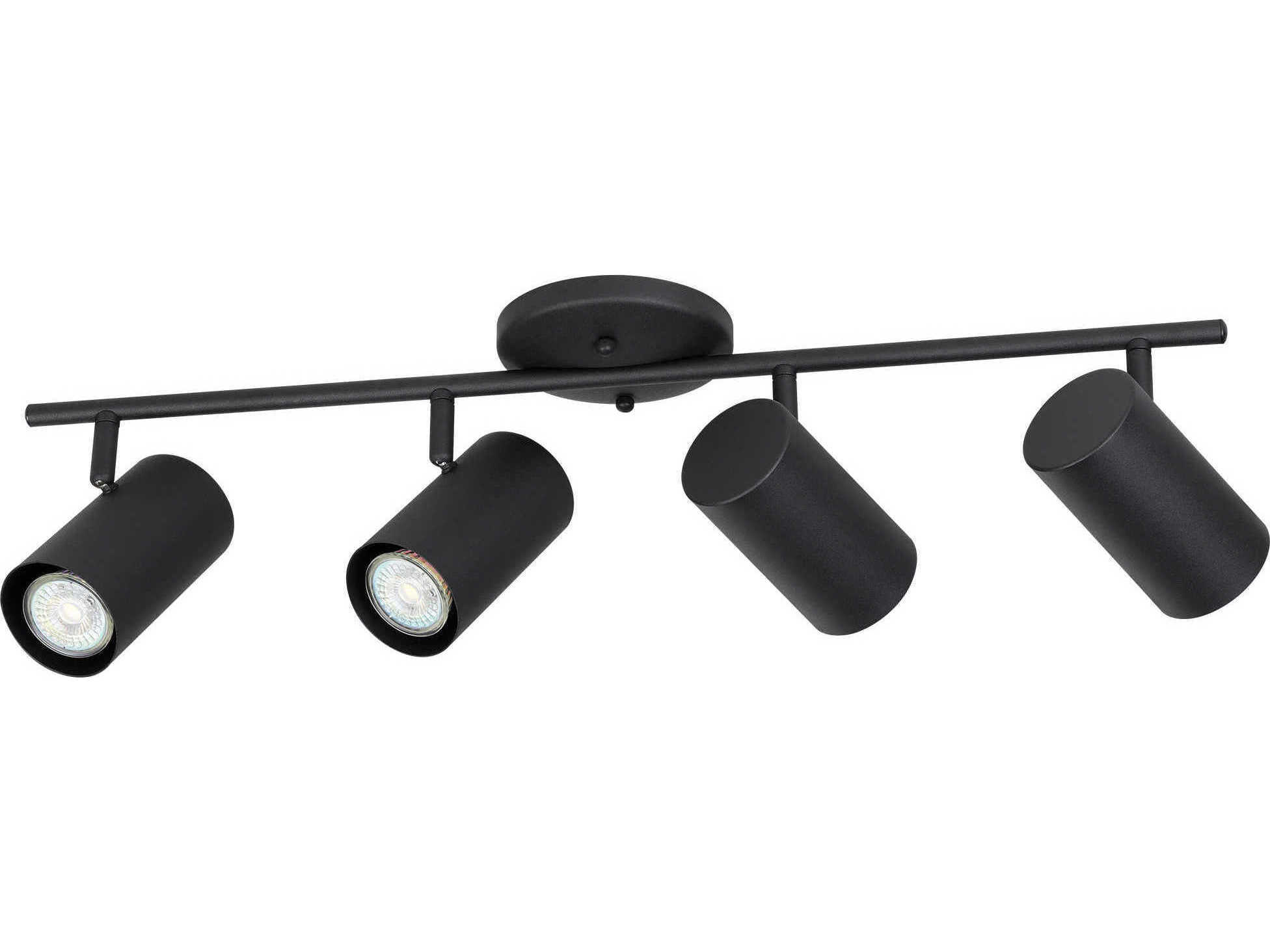 Eglo Calloway 4-Light Structured Black Cylinder Track & Rail Light