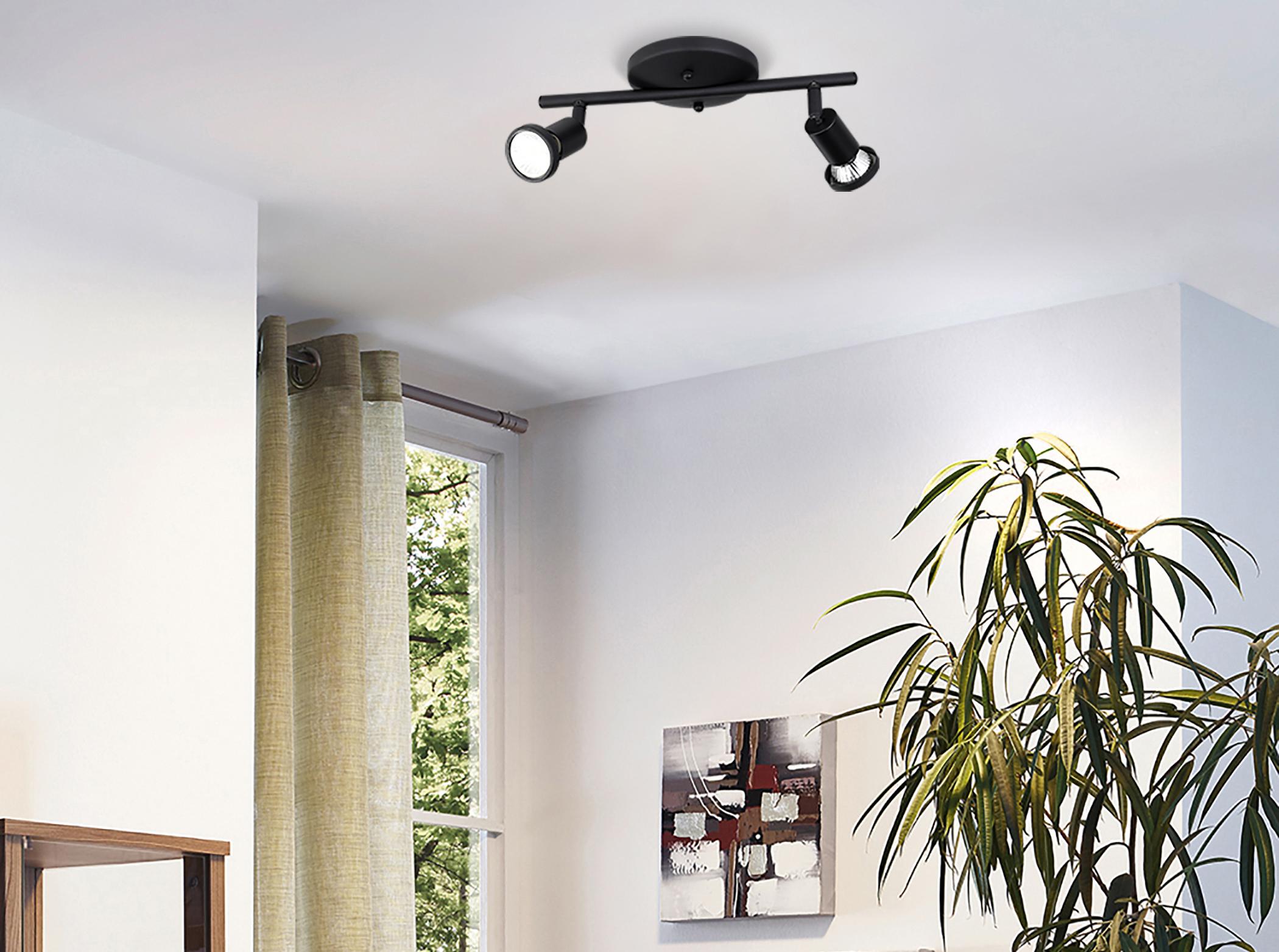 Eglo Tremendo 2-Light Structured Black Track & Rail Light