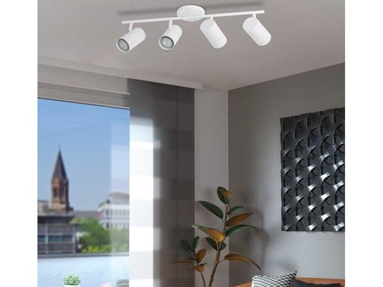 Eglo Calloway 4-Light White Cylinder Track & Rail Light