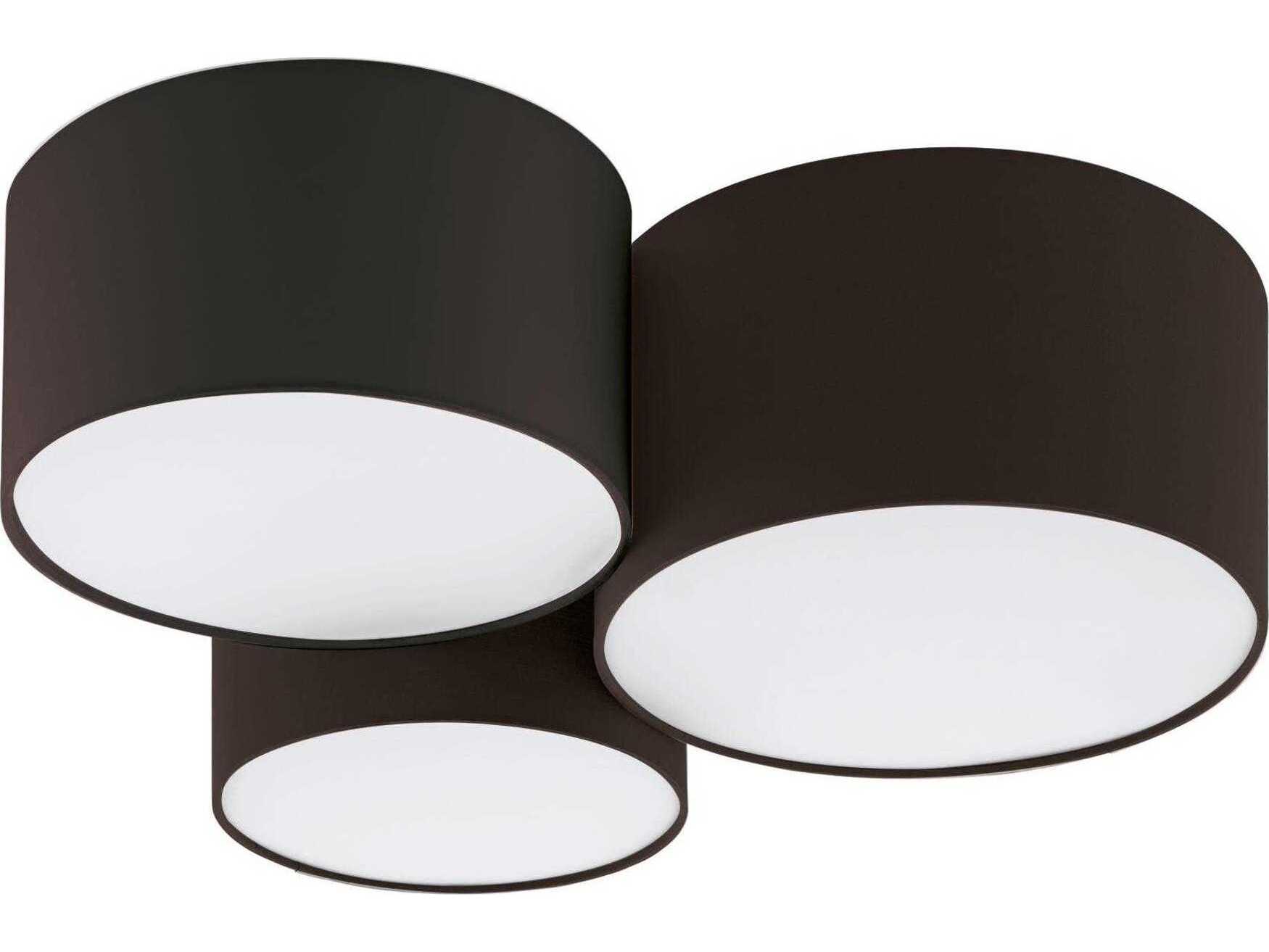 Eglo Pastore 3-Light Black Round Flush Mount