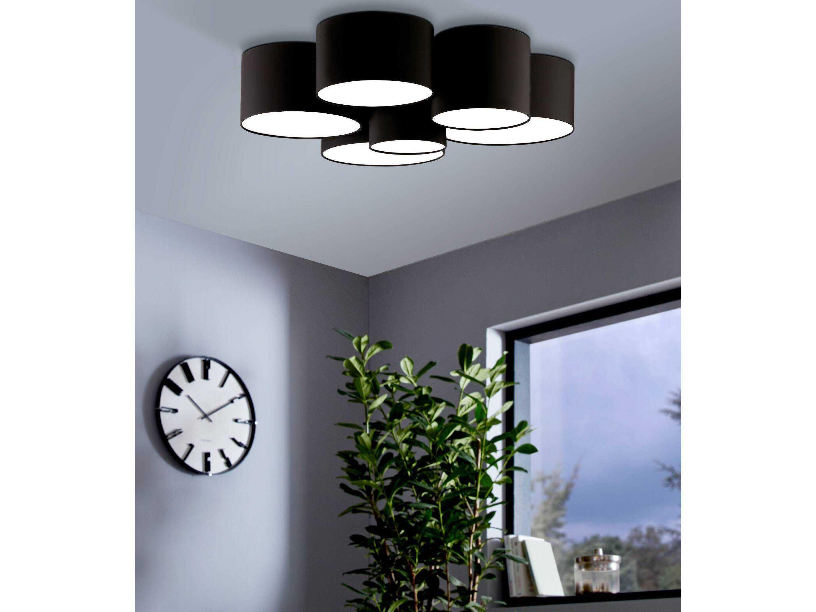 Eglo Pastore 6-Light Black Flush Mount