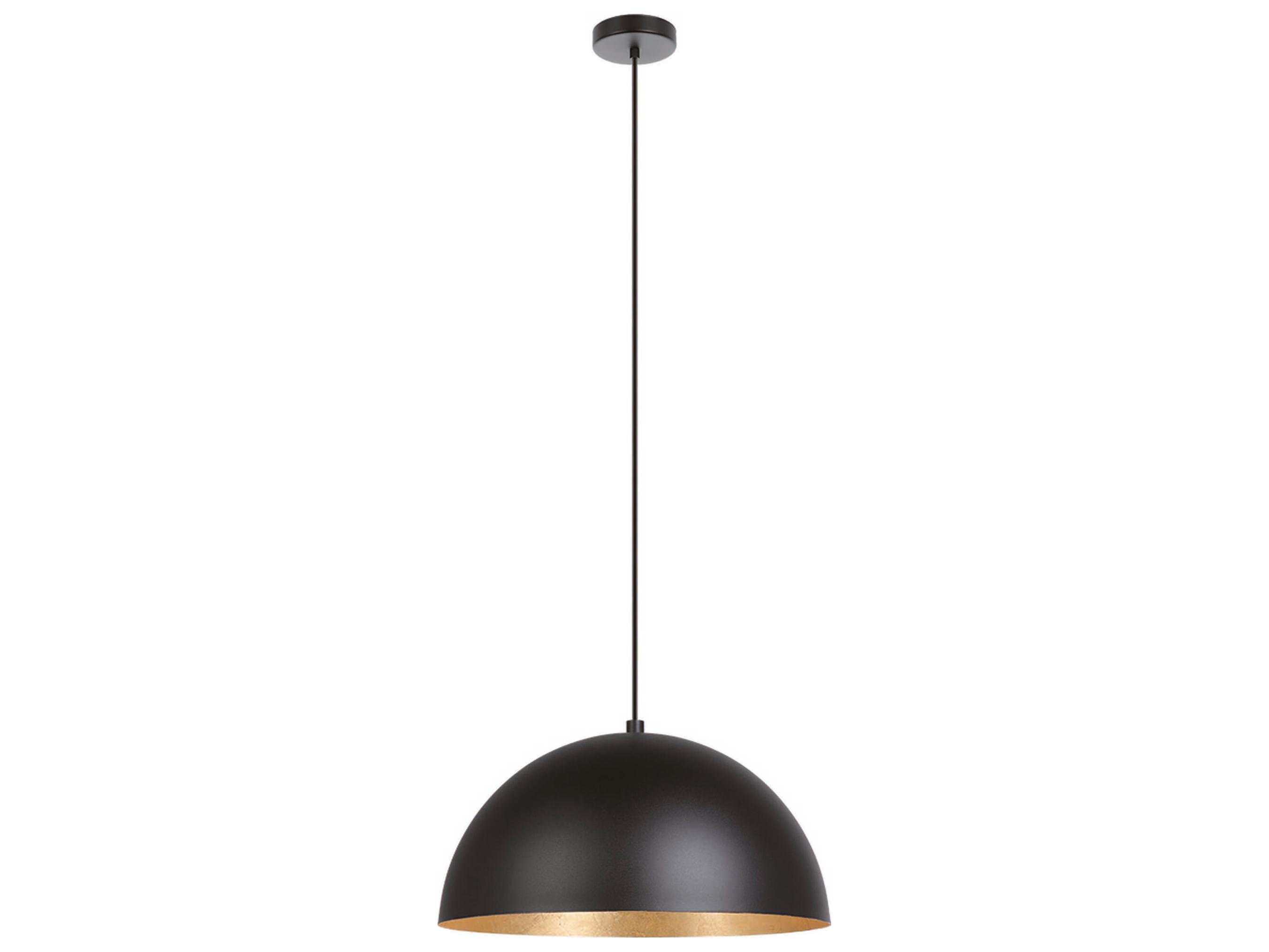 Eglo Rafaelino 1-Light Structured Black Gold Leaf Dome Pendant