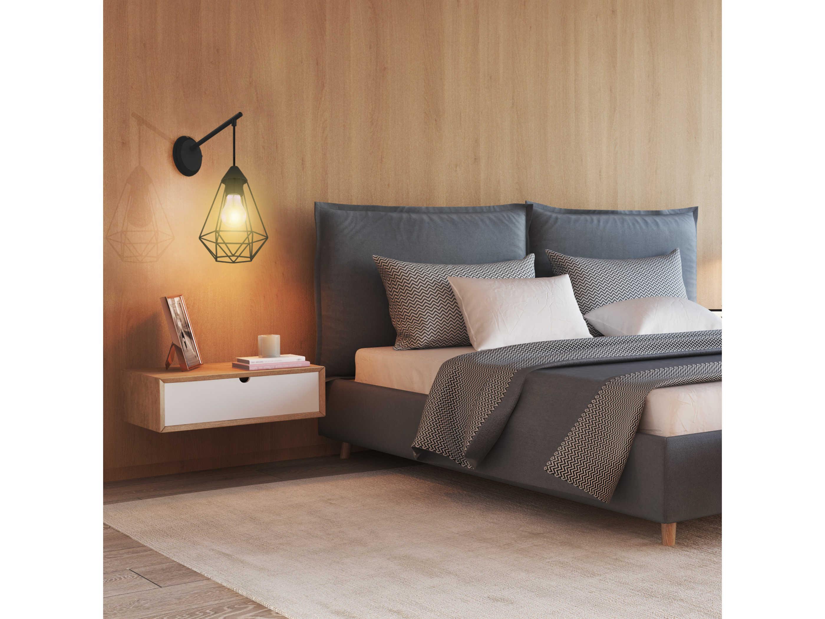 Eglo Tarbes 1-Light Brushed Brass Black Wall Sconce