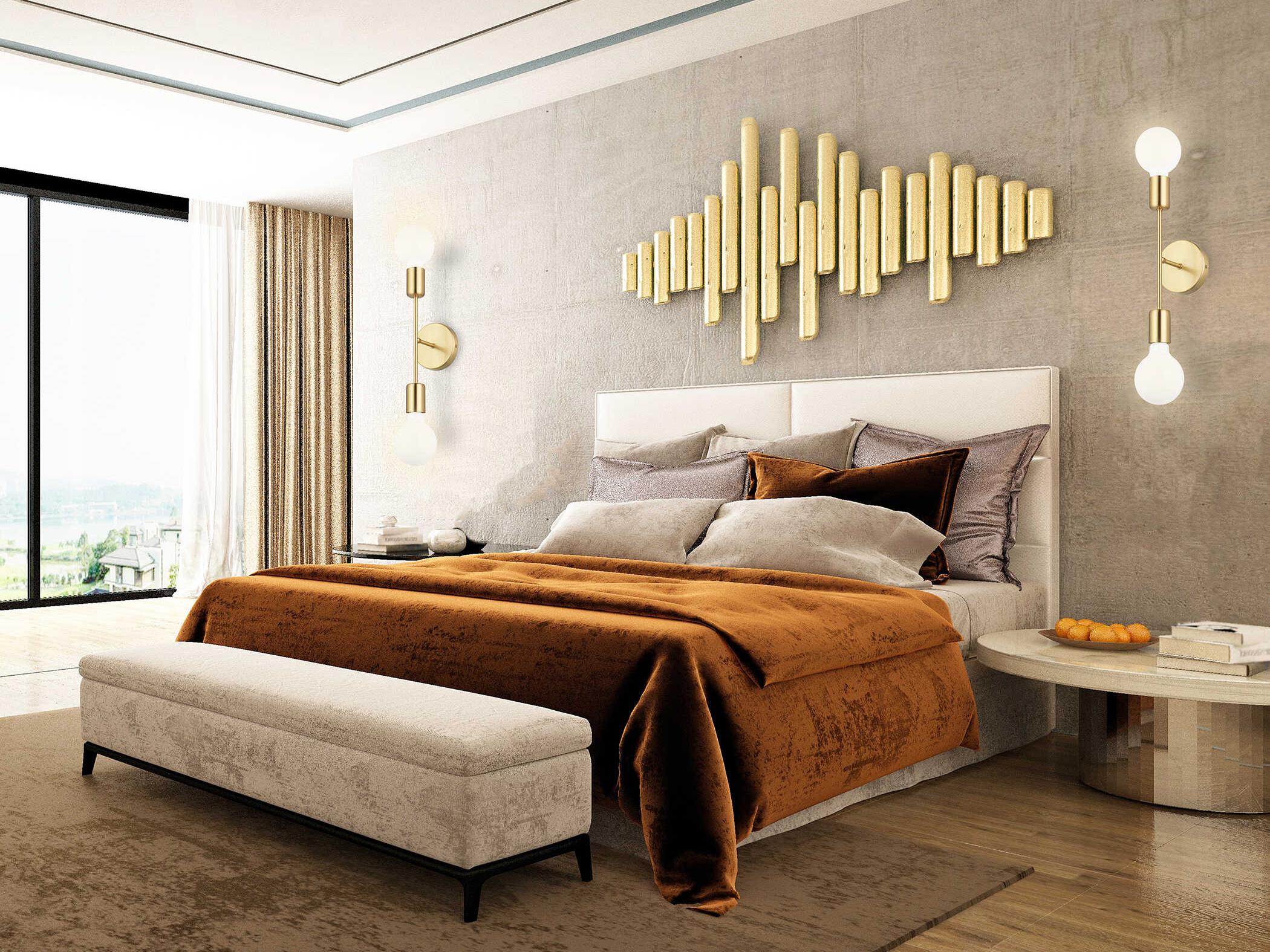 Eglo Avondale 2-Light Brushed Gold Wall Sconce