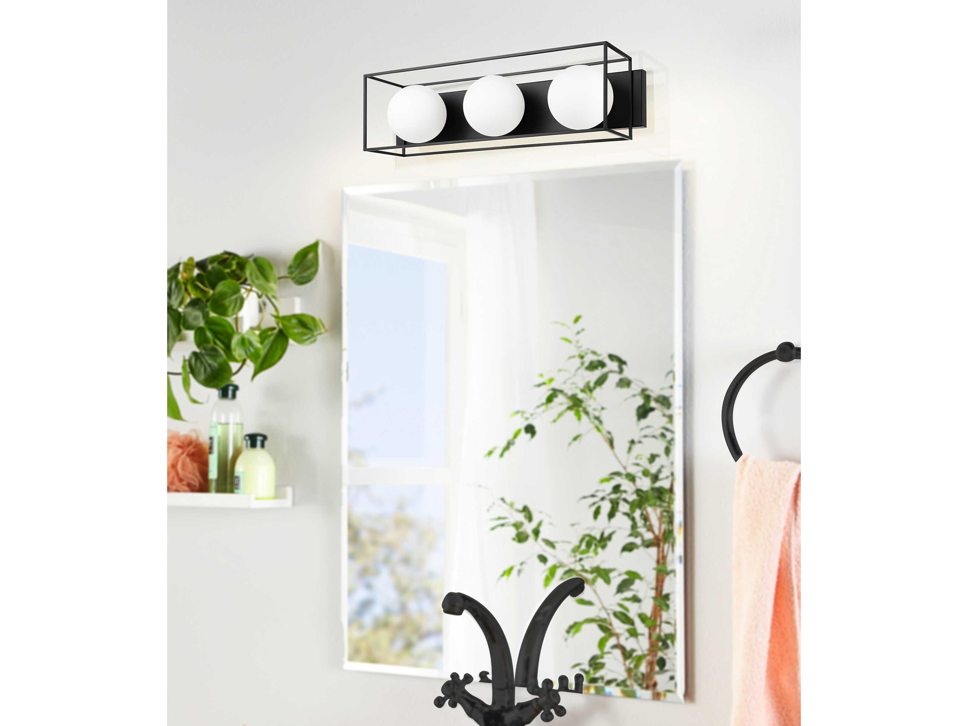 Eglo Grayson 1-Light Matte Black Vanity Light
