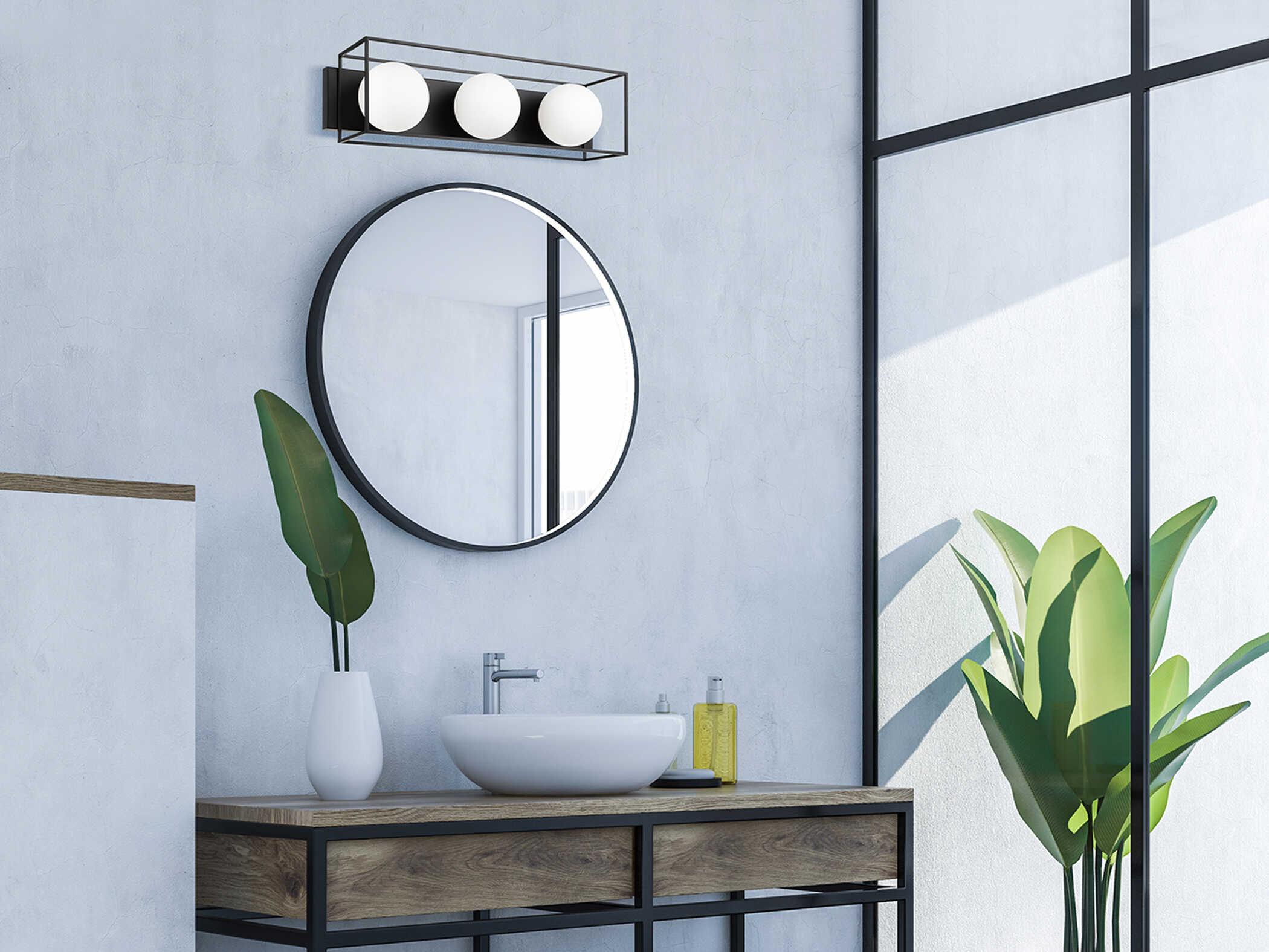 Eglo Grayson 1-Light Matte Black Vanity Light